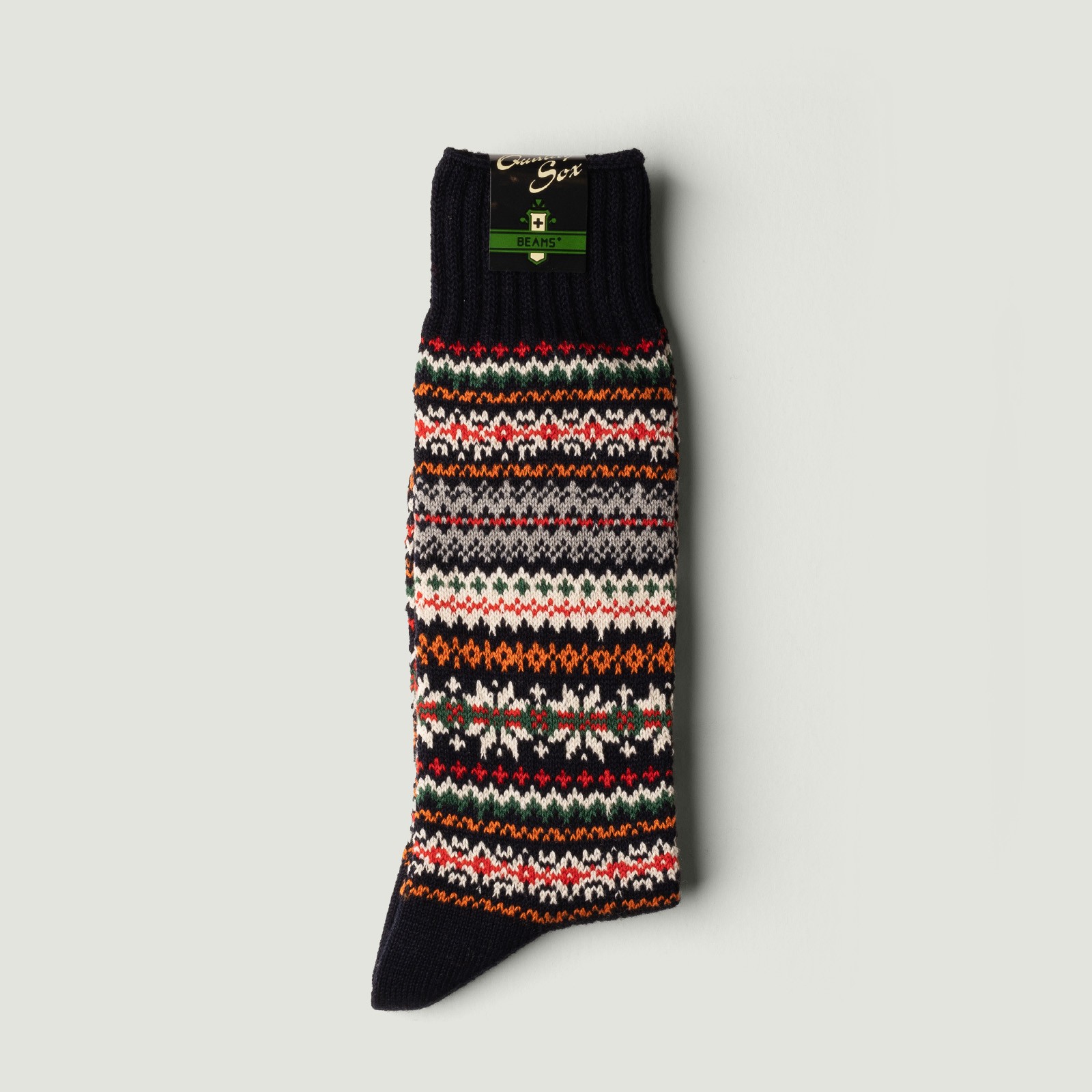 Vignette_Beams Plus - Fair Isle Socks Navy Base