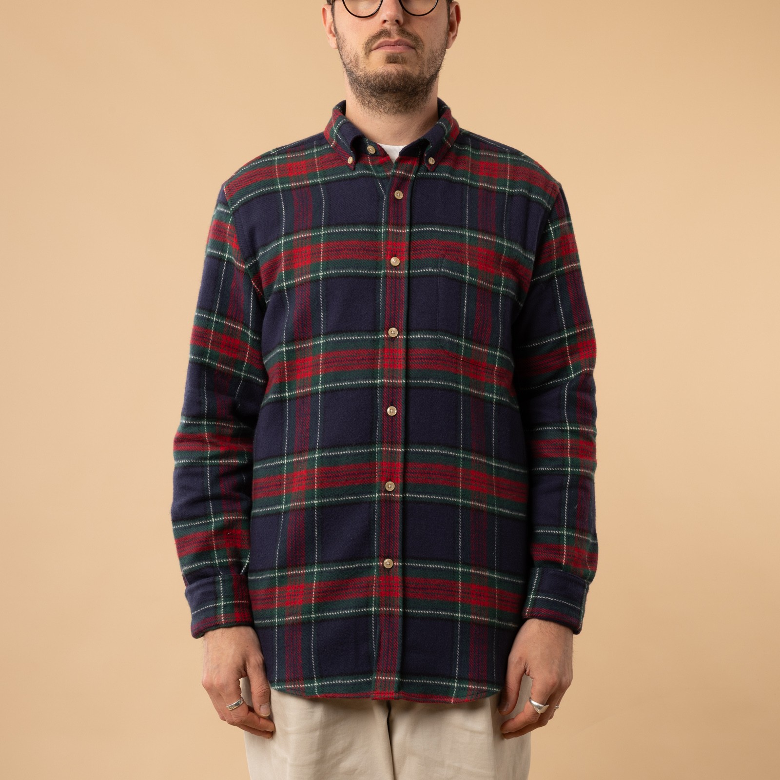 Chemise en coton_PORTUGUESE FLANNEL / Faru Shirt couleur Blue_de face