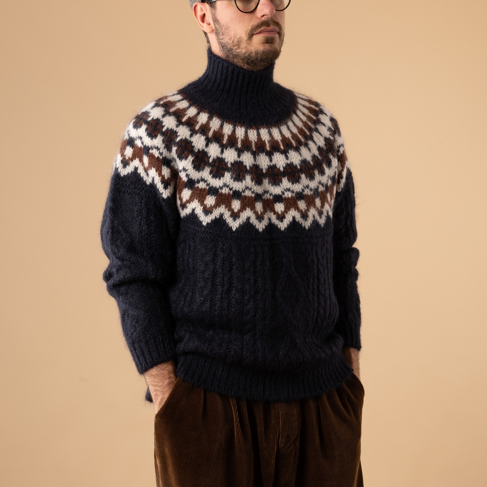 pull BATONER Nordic Mohair Turtle Neck-4