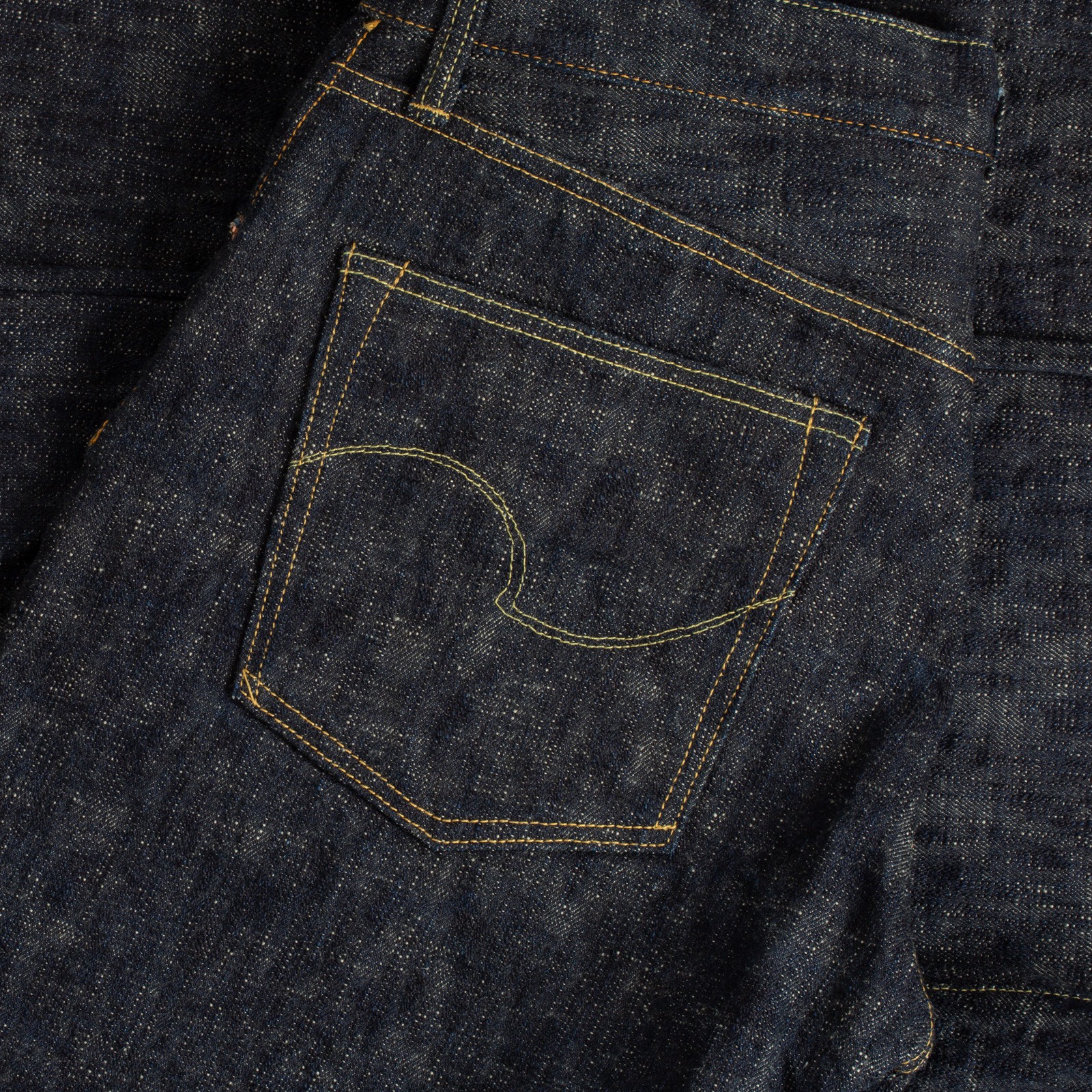 ONI DENIM 288-Kasuri 17oz Regular Straight Denim Jeans with Pocket Embroidery