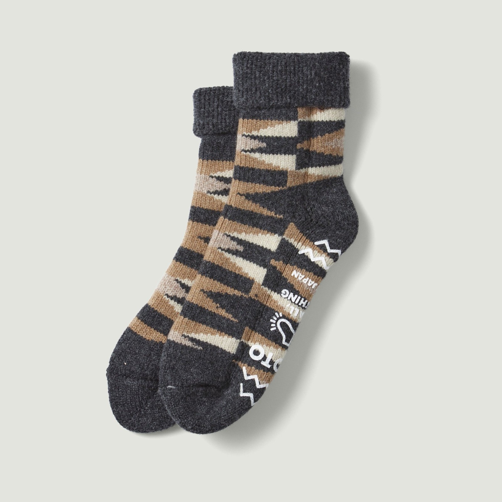 Vignette_ROTOTO / Merino Lambs Wool Room Socks Charcoal