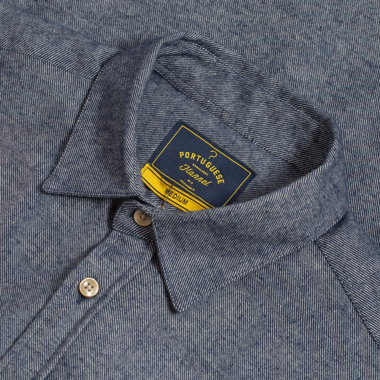 Portuguese Flannel FW24 shirt with a relaxed, flâneur-style collar.