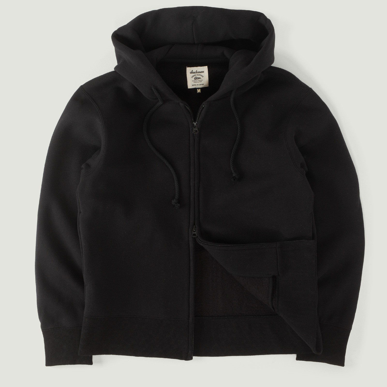Vignettes-flâneurs-sweat-zippé-Jackman-noir Nap Sweat Parka Black
