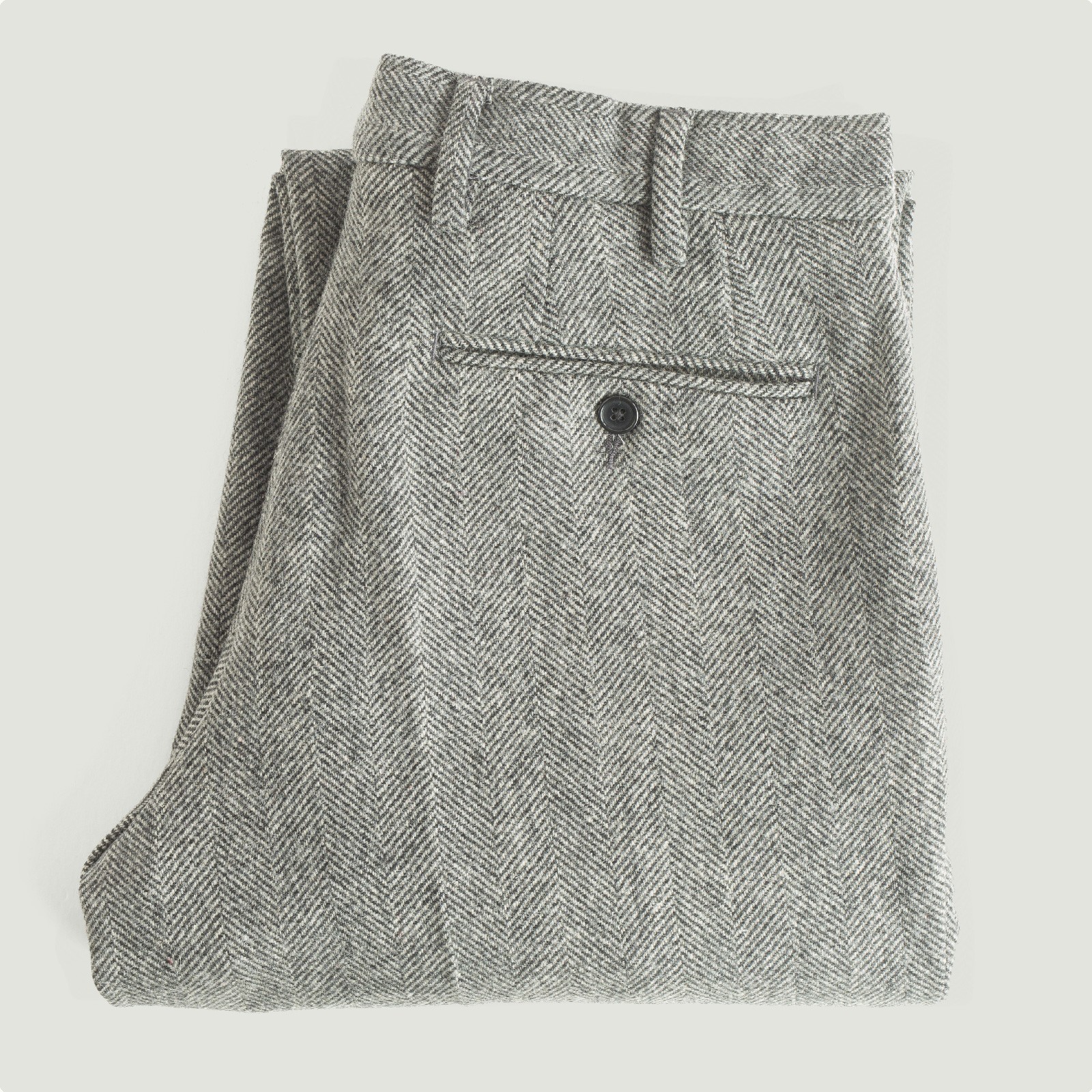 Herringbone Wool Trousers by PORTUGUESE FLANNEL in Grey