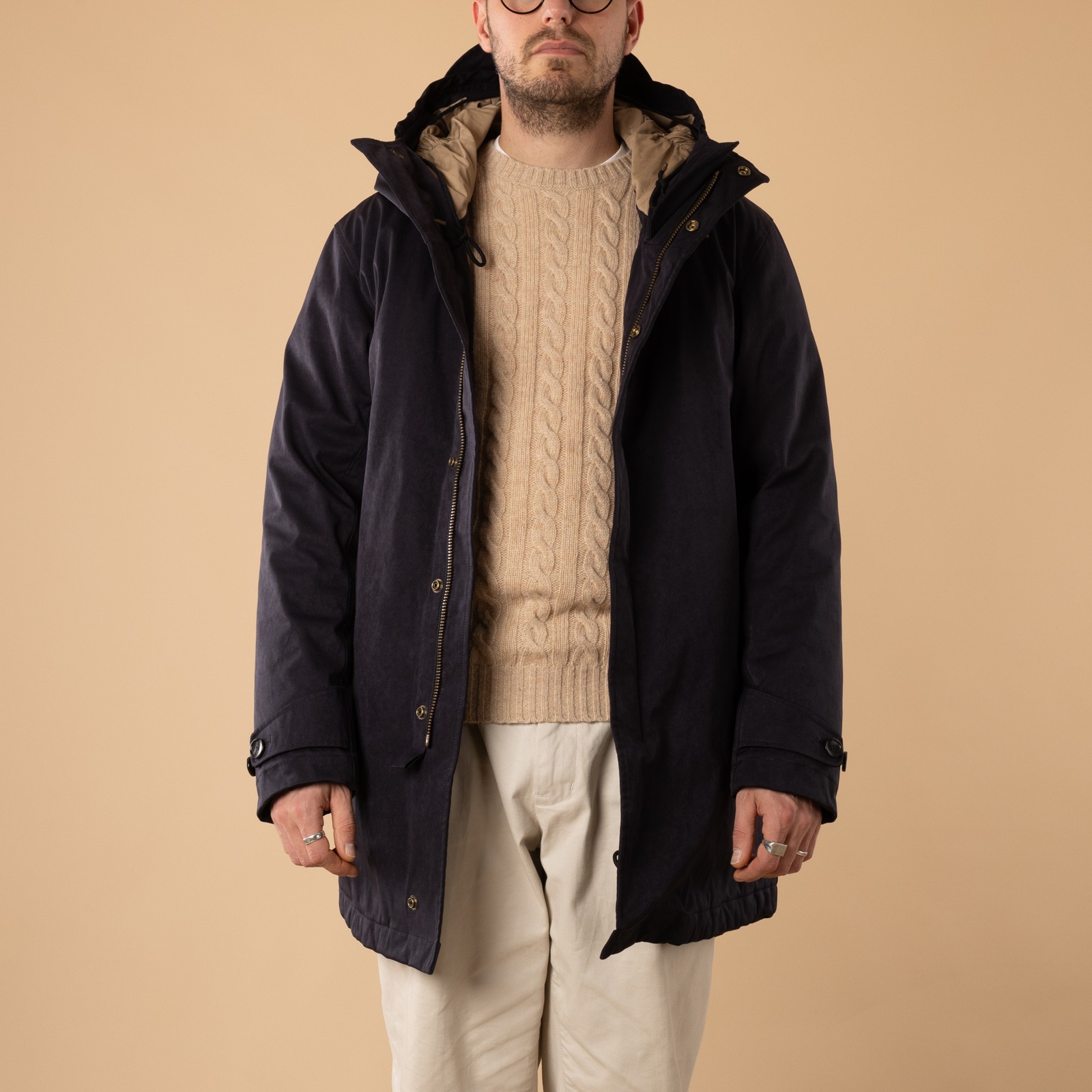flâneurs-TENC-Core-Down-Parka-Navy_de-face-ouvert