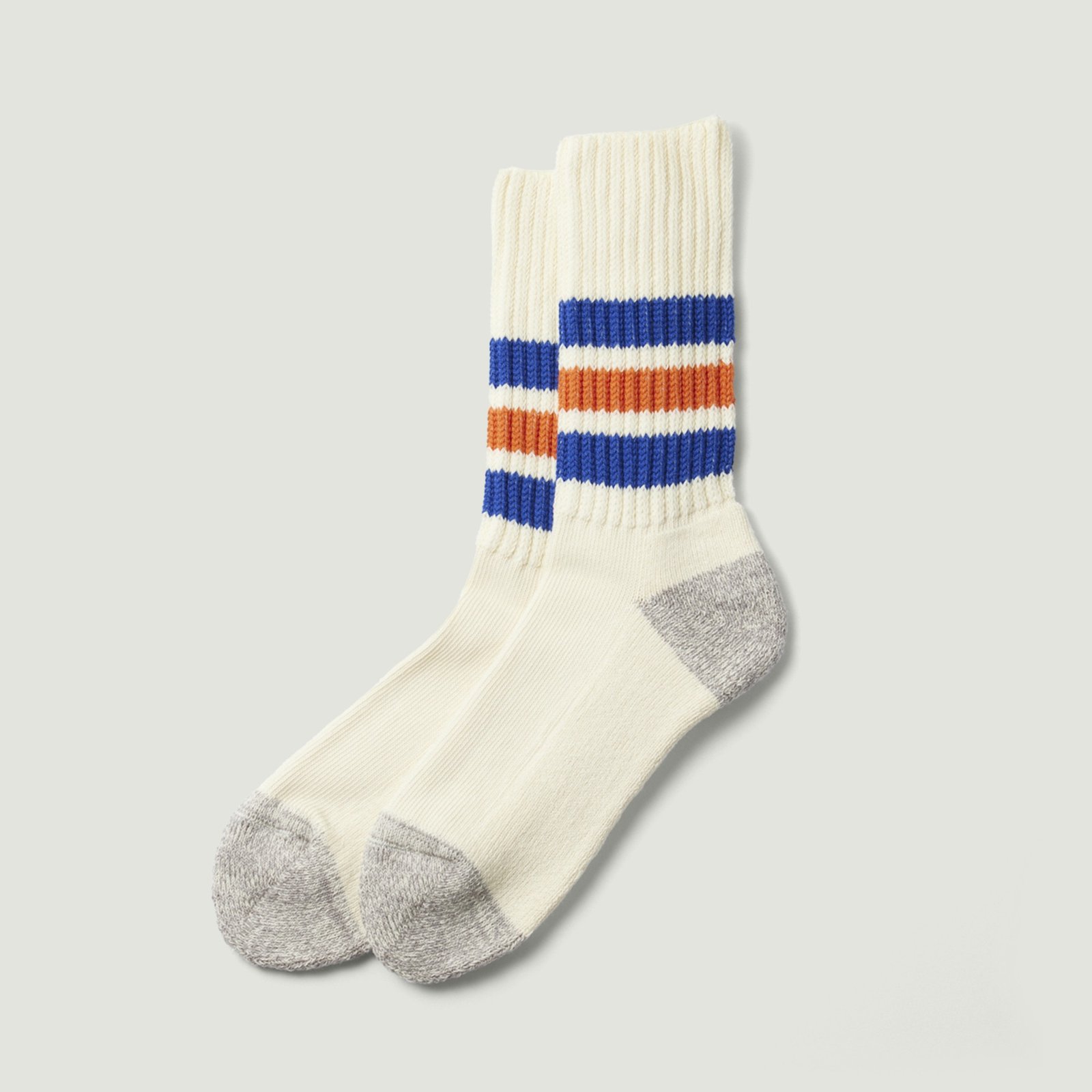 Vignette_ROTOTO / Coarse Ribbed OldSchool Crew Socks Blue/Orange