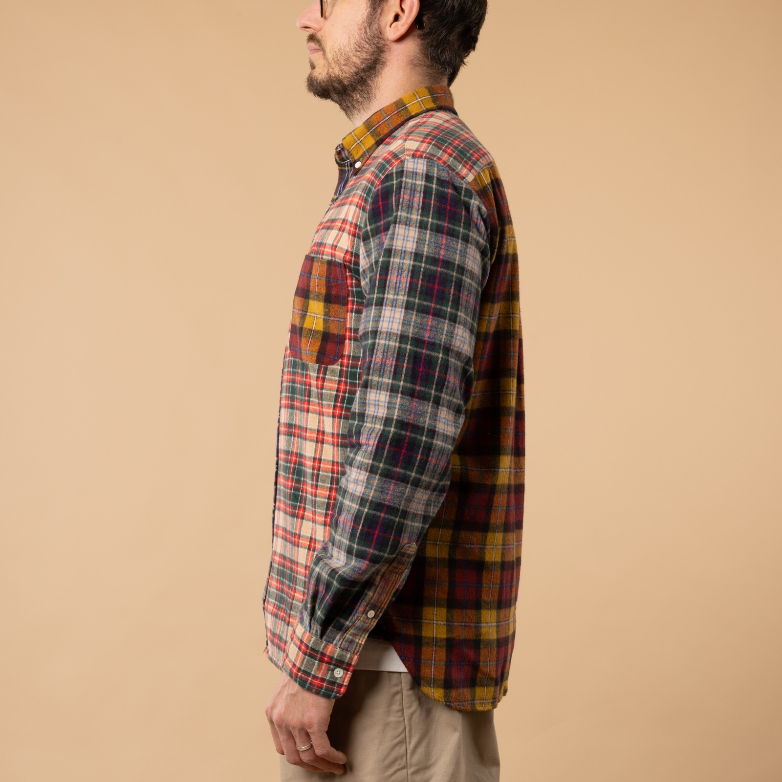 BEAMS PLUS / B.D. Check Panel Mustard_de profil
