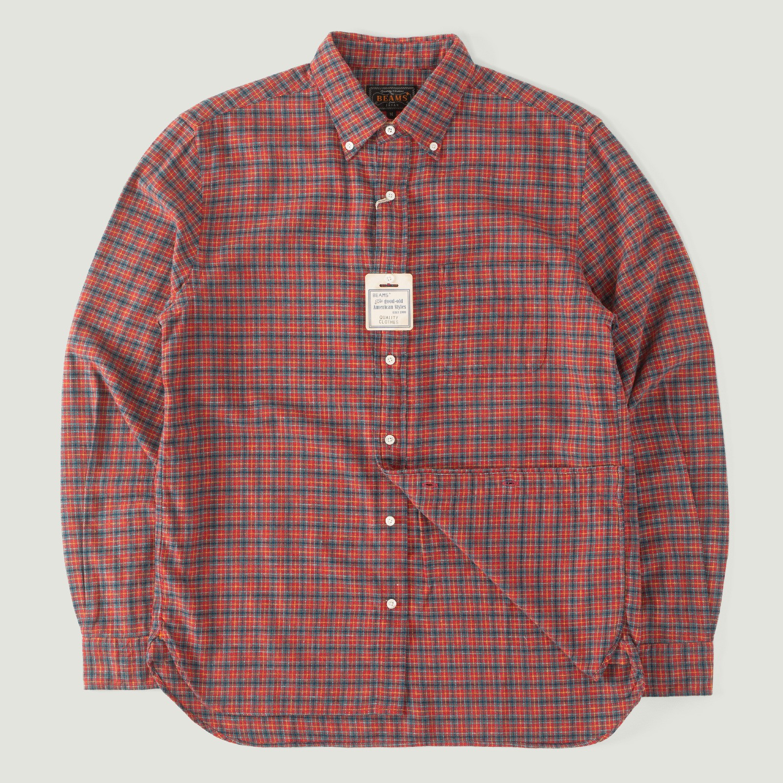 BEAMS PLUS / B.D. Mini Plaid Flannel Red_de face