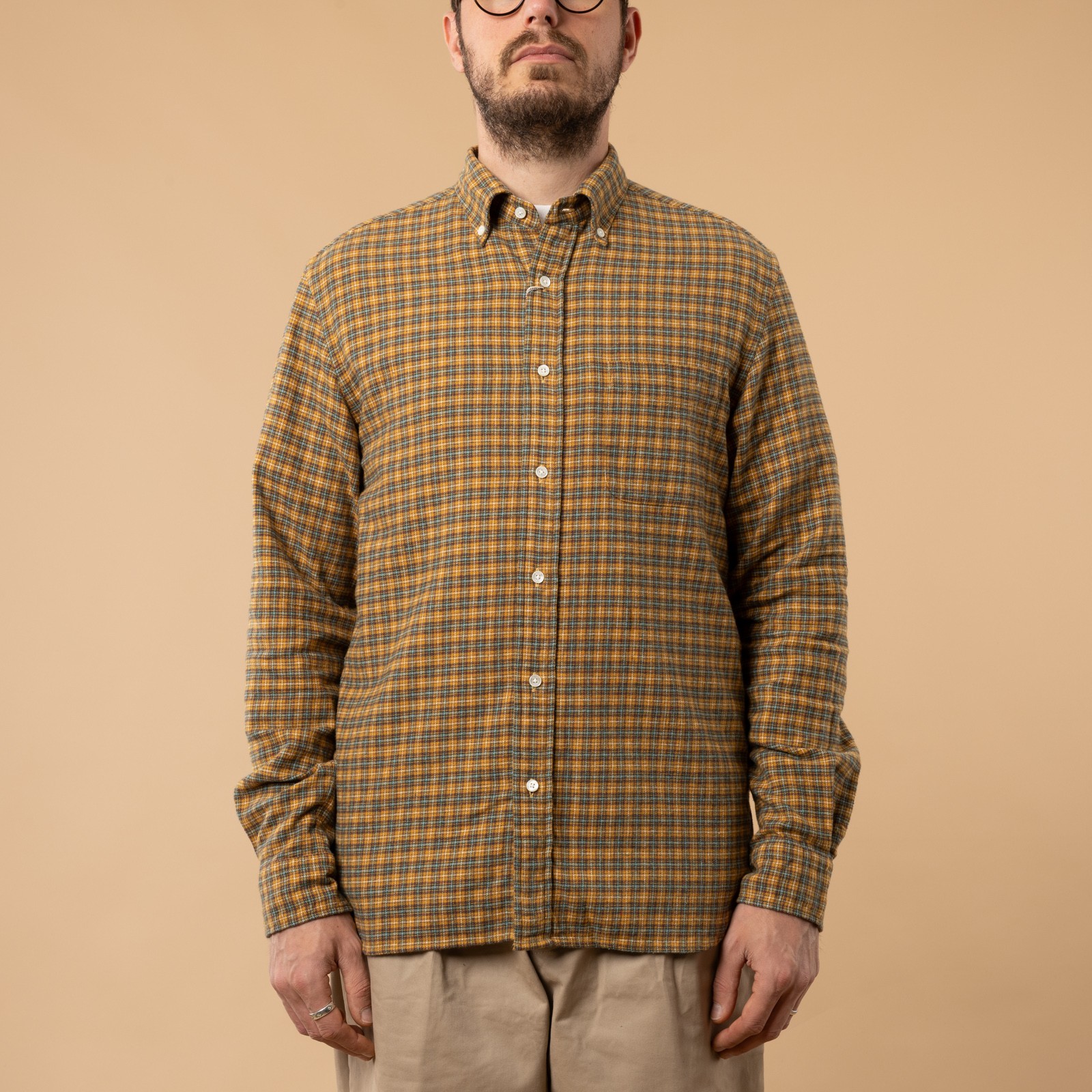 BEAMS PLUS / B.D. Mini Plaid Flannel Yellow_de face