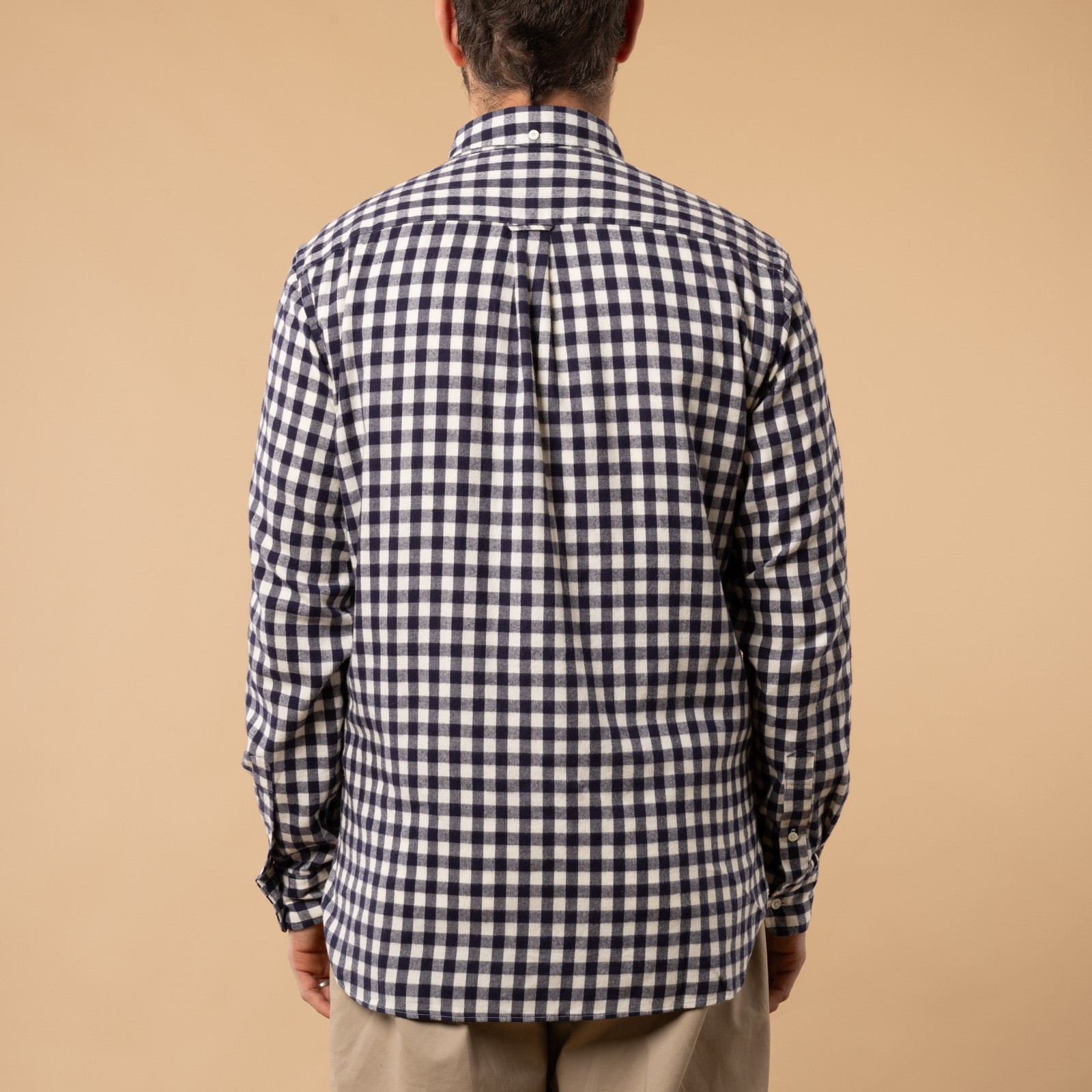 BEAMS PLUS / B.D. Gingham Check Shaggy Navy_de dos