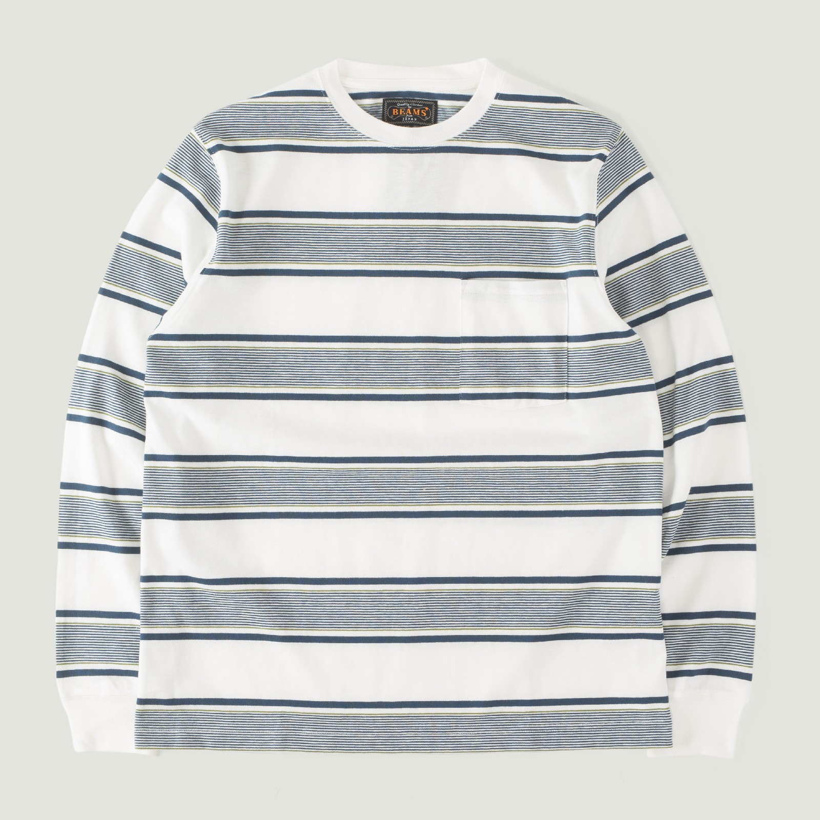 Vignette_BEAMS PLUS / Pocket Tee Wide Stripe Off White
