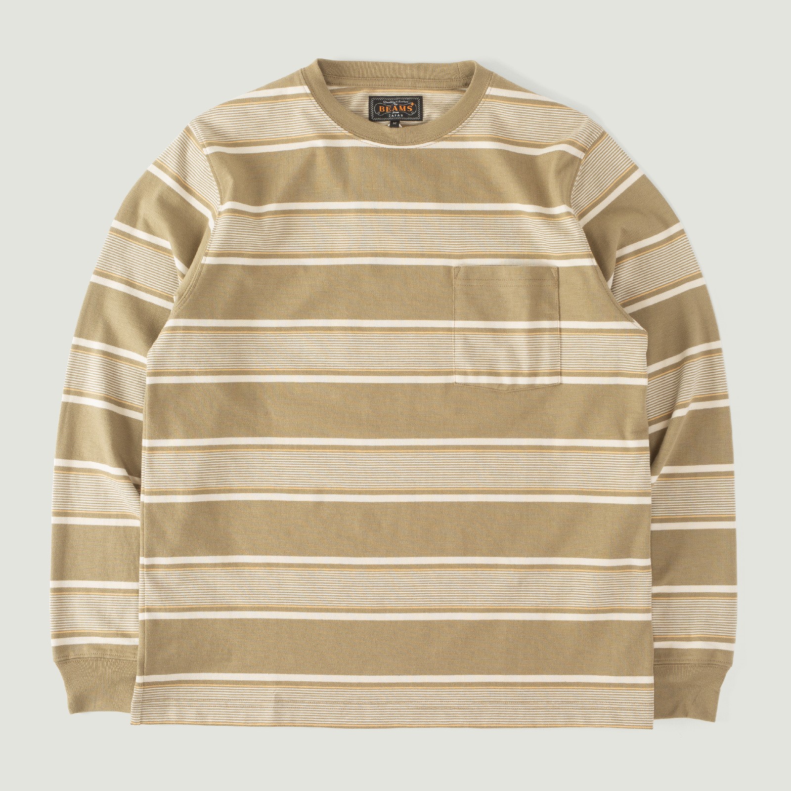 Vignette_BEAMS PLUS / Pocket Tee Wide Stripe Olive