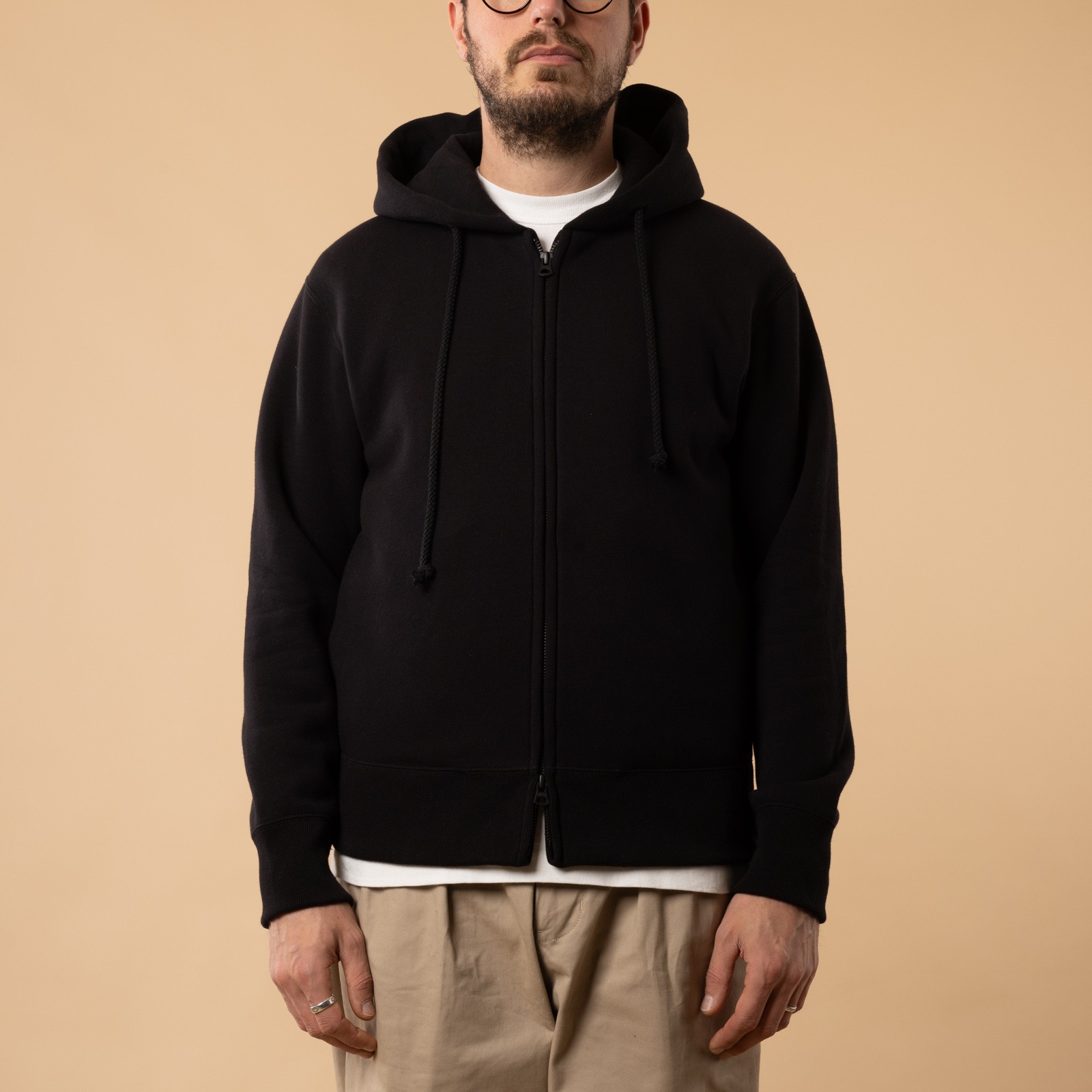 flâneurs-sweat-zippé-Jackman-noir Nap Sweat Parka Black de face