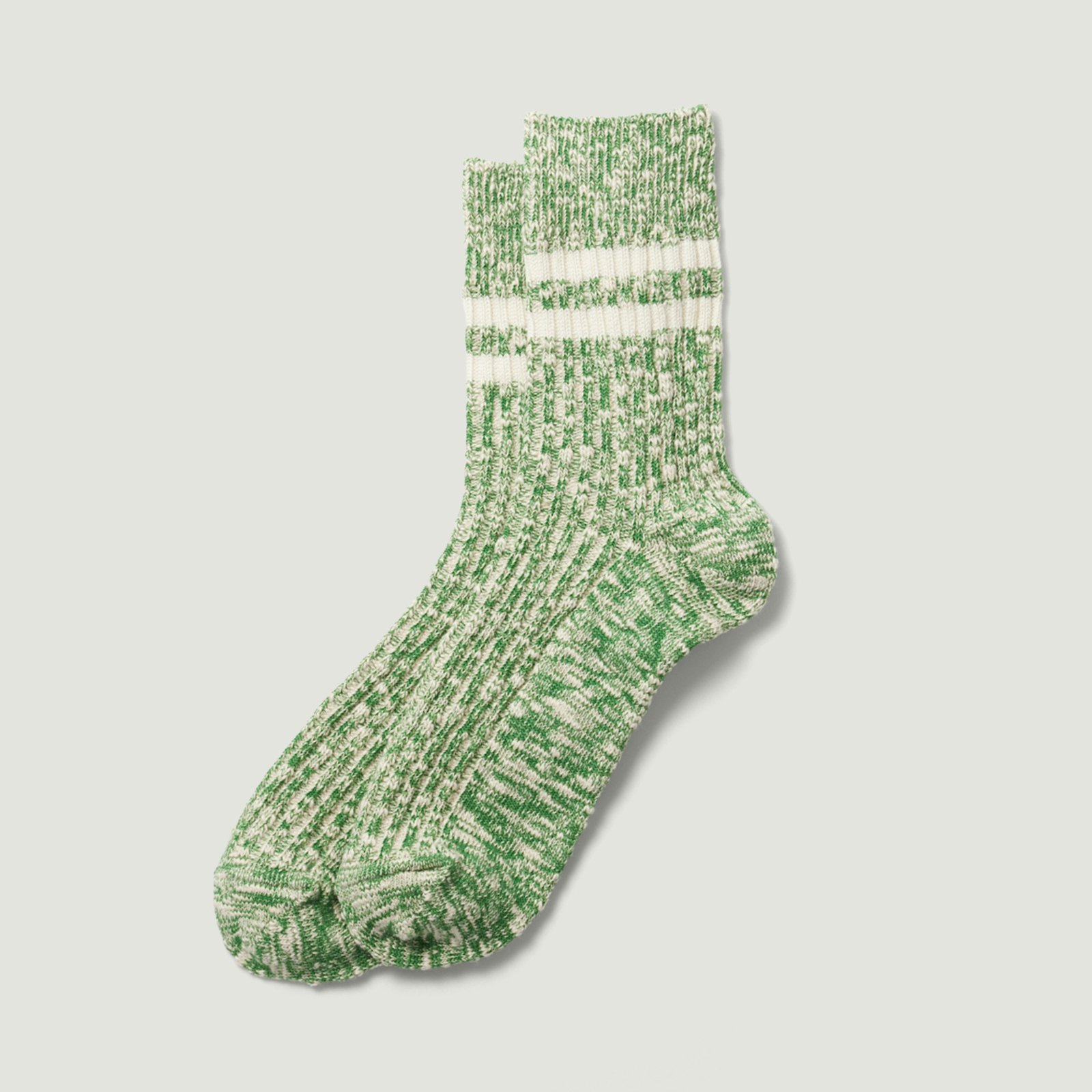 Vignette_ROTOTO / OG Cotton Slub Stripe Socks Green