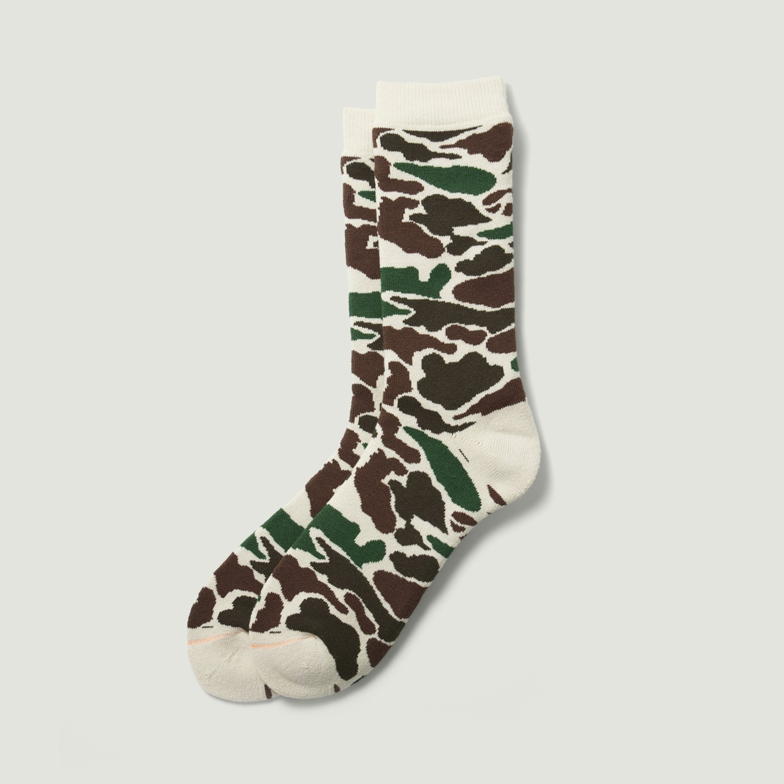 Vignette_ROTOTO / Pile Camo Crew Socks Ivory