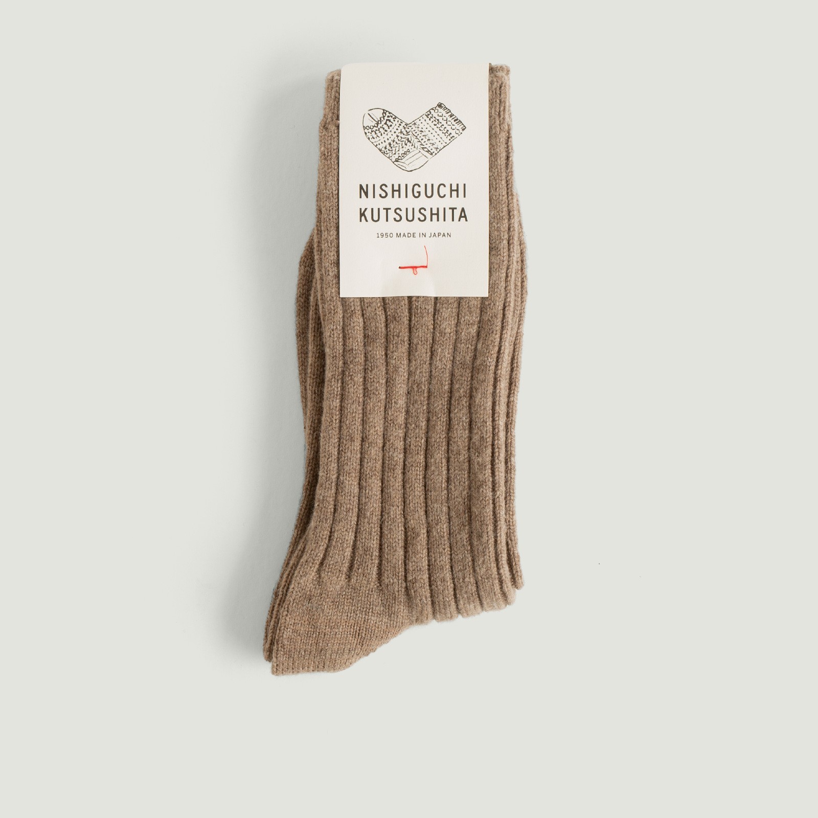 Vignette-flâneurs-NISHIGUCHI-KUTSUSHITA-Cashmere-Ribbed-Socks-Umber