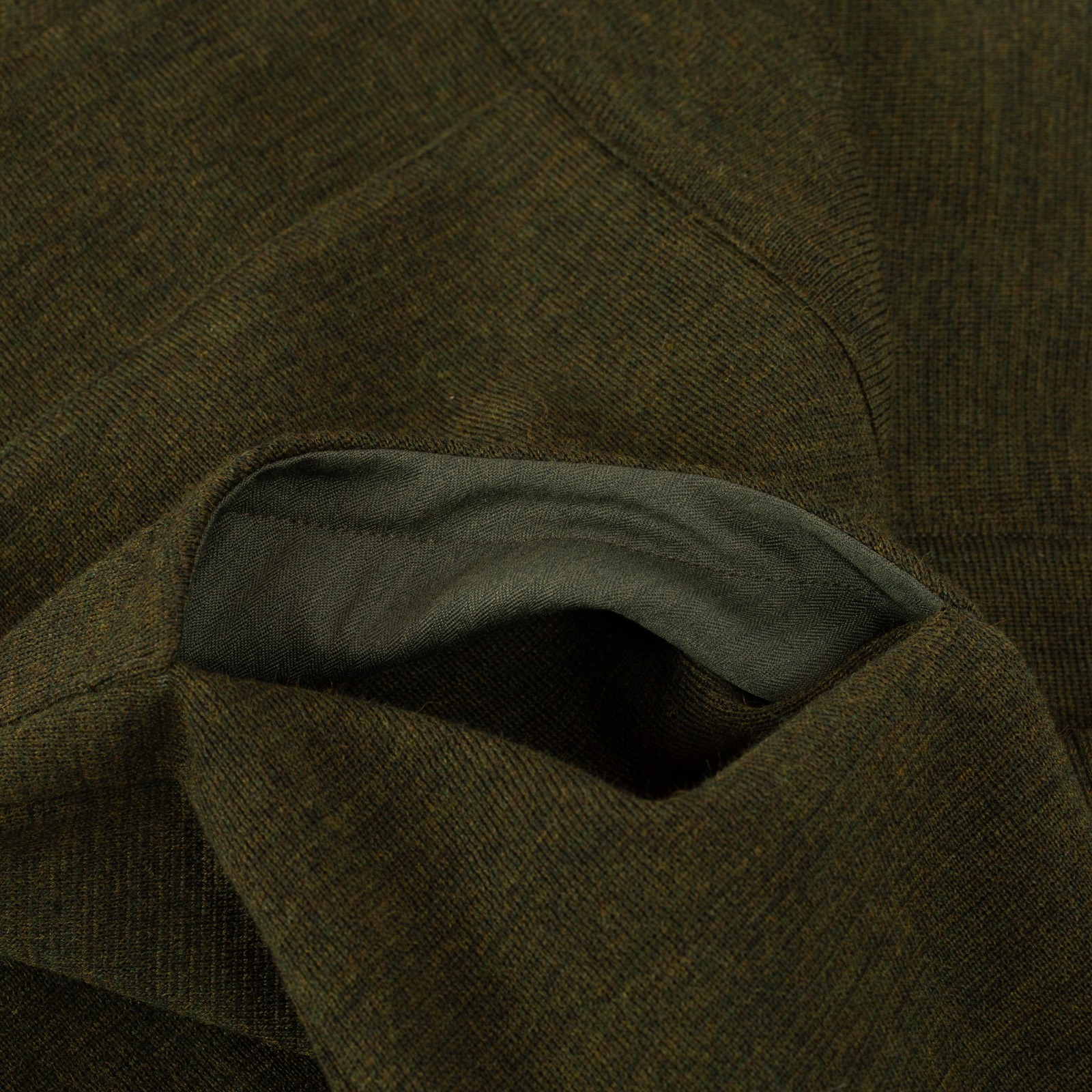 doublure poche Le-Minor-x-Flâneurs-gilet-Milano-Noragi-vert-olive-chiné