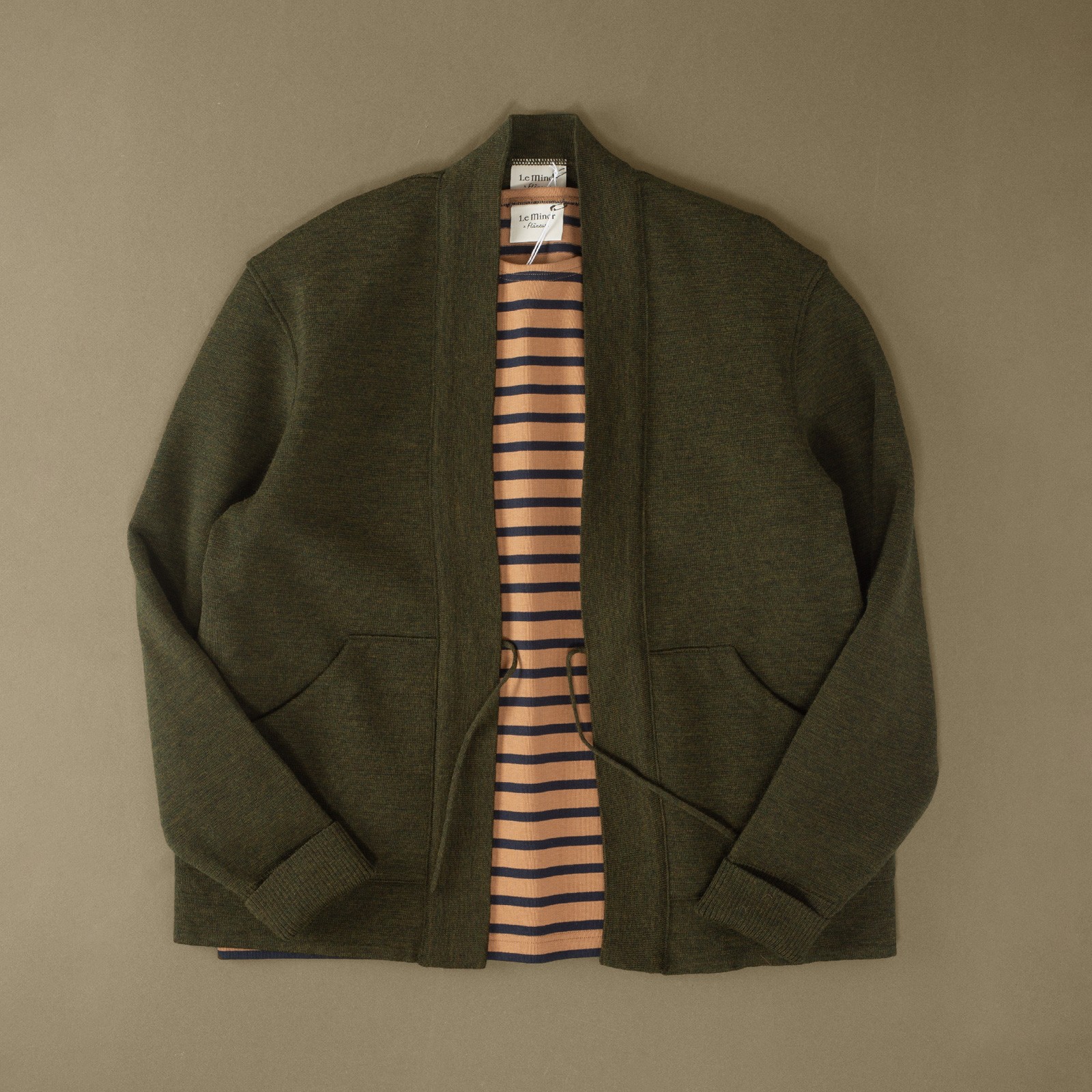 Le-Minor-x-Flâneurs-noragi-vert-olive-mariniere-camel