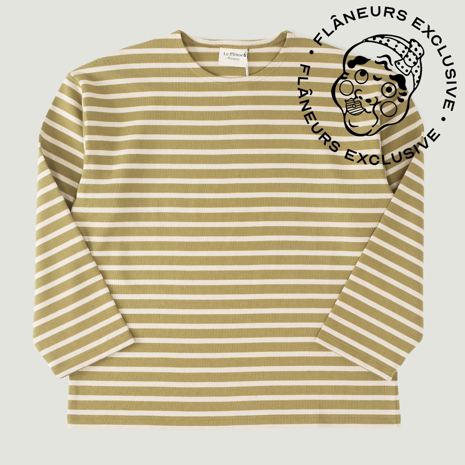 Le-Minor-x-Flâneurs-vignette-mariniere-loose-fit-olive-ecru