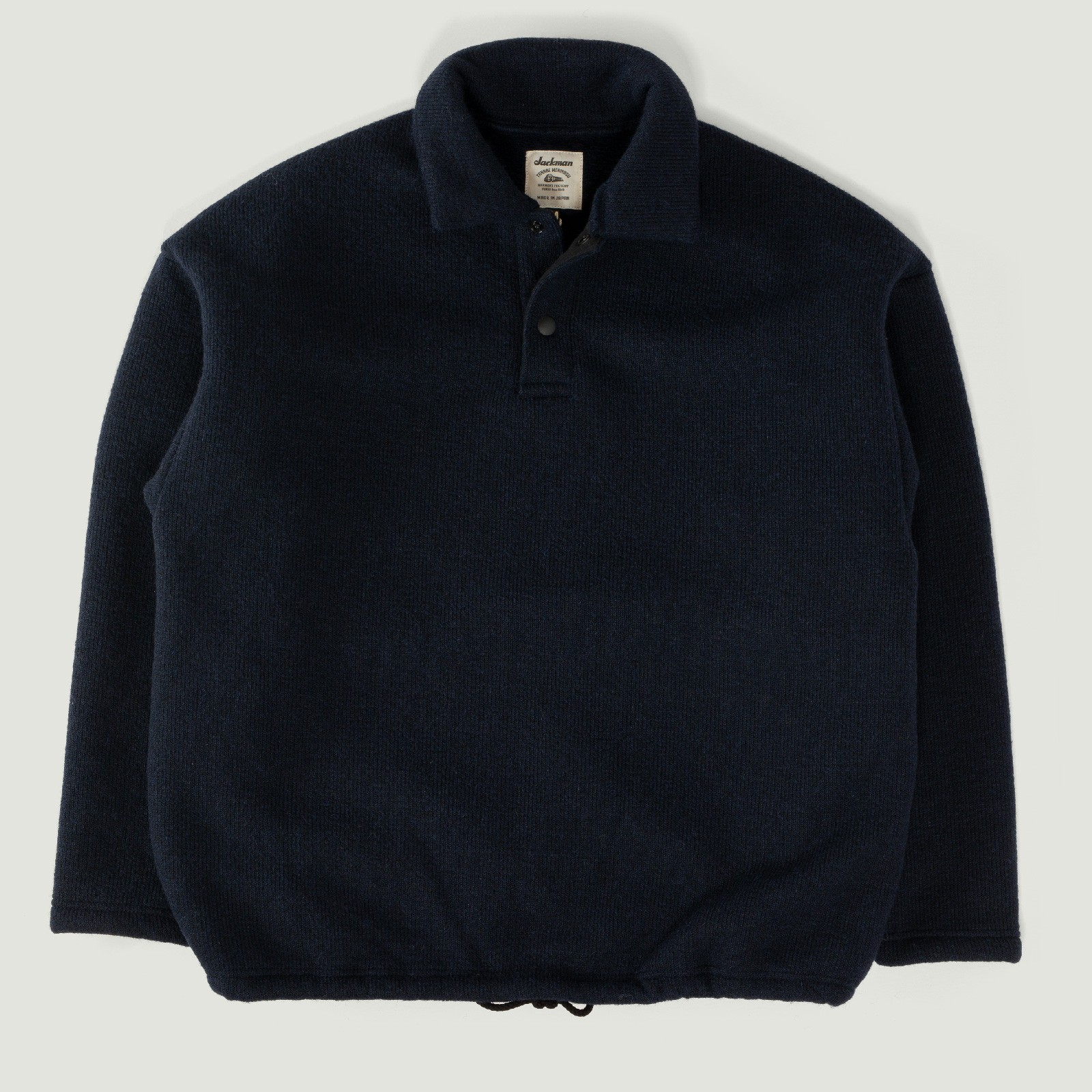 Flâneur Patches JACKMAN Wool Himo Polo Navy