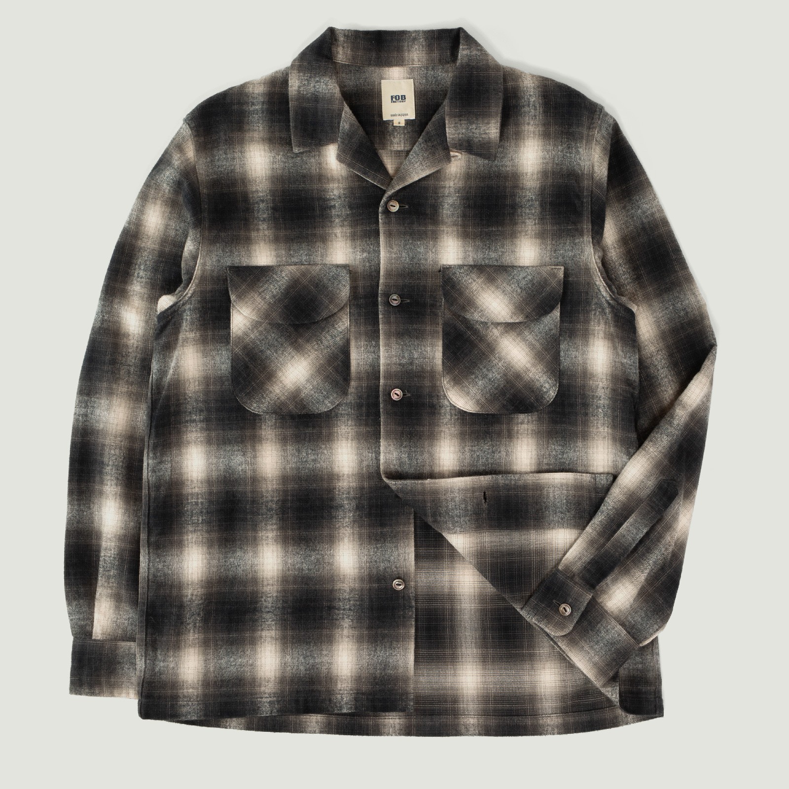 Vignette-Flâneurs-FOB-FACTORY-F3505-Nel-Open-Collar-Shirt-Black