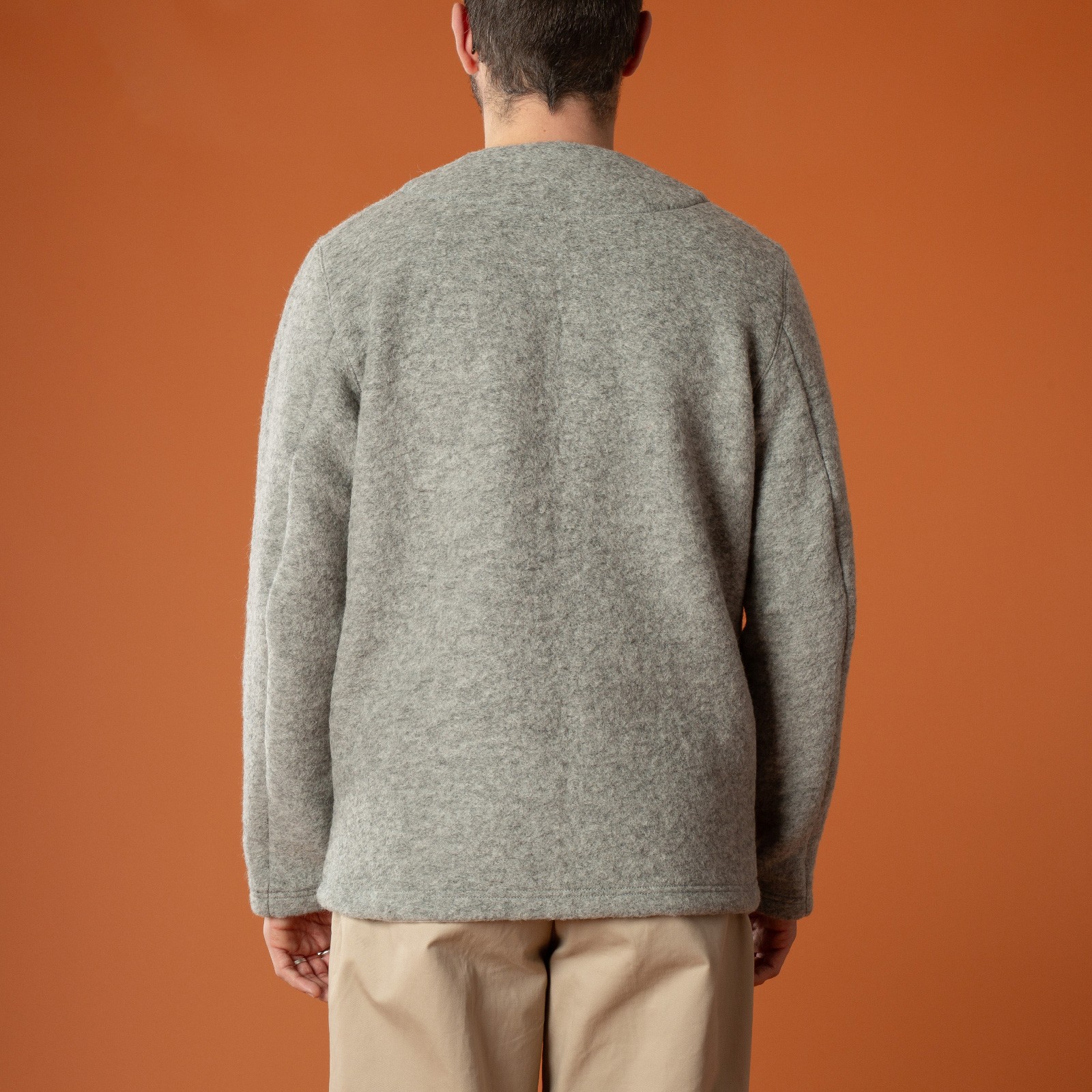 image-porté-back-flâneurs-JACKMAN-Wool-Collarless-Jacket-Heather-L