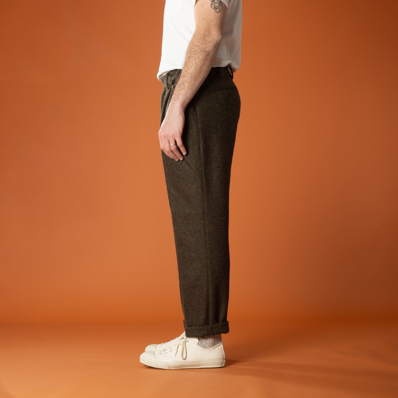Side-Walkers-PORTUGUESE FLANNEL-Double Pleat Trousers-Green
