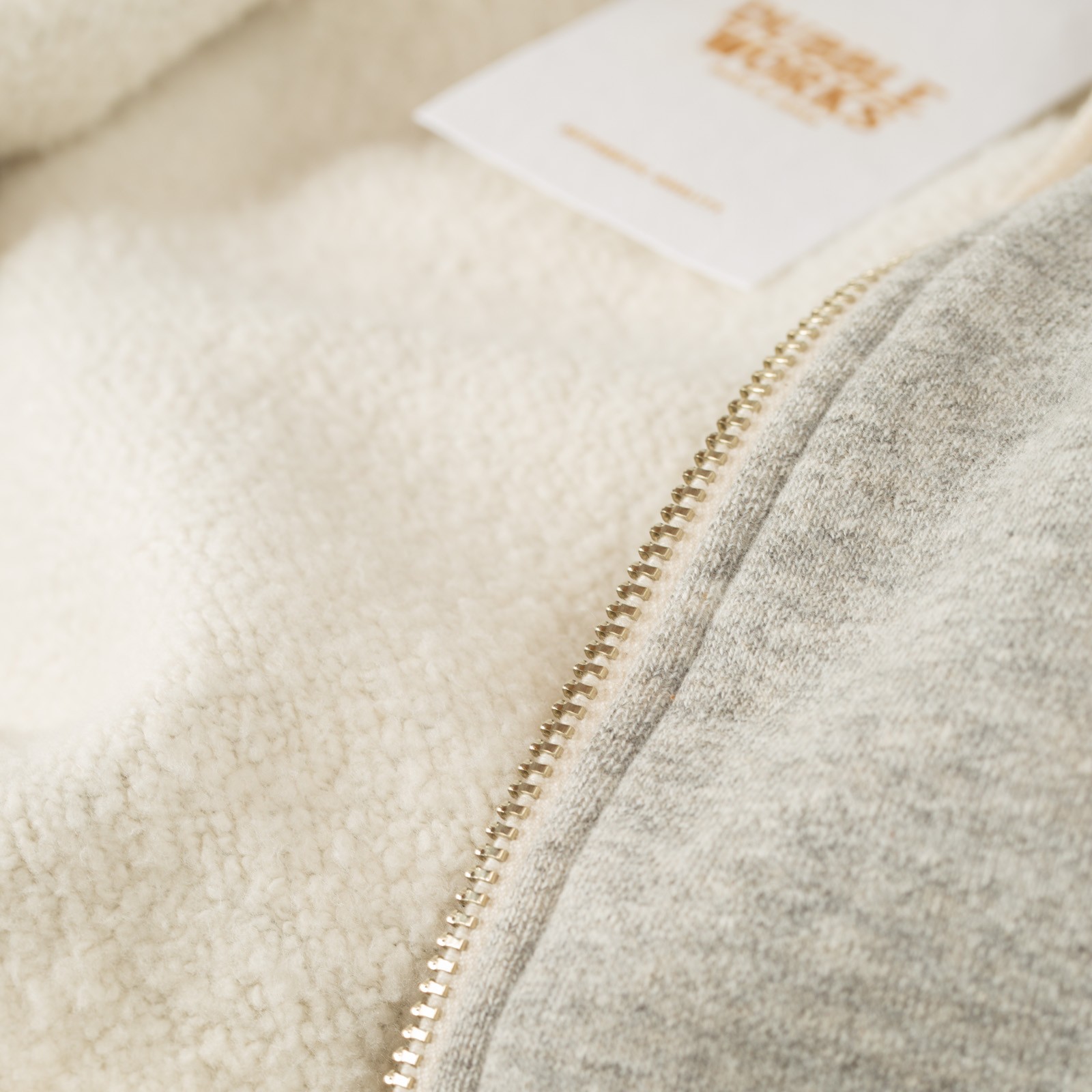 image flâneurs DUBBLE WORKS  Loop Wheel Zip-Up Hoodie Heather Grey brushed