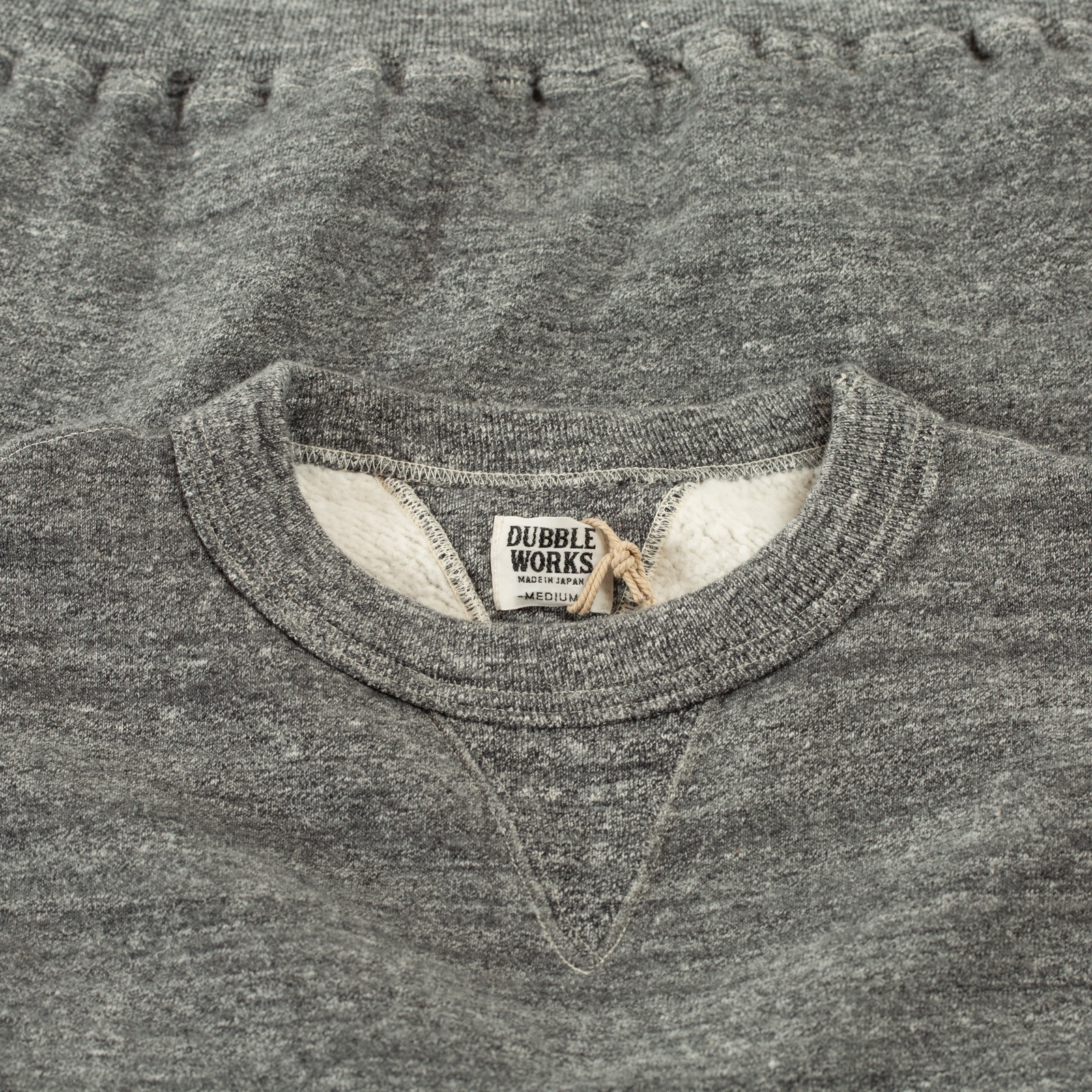 image flâneurs-DUBBLE-WORKS-Sweatshirt-Loop-Wheel-heather-charcoal detail col