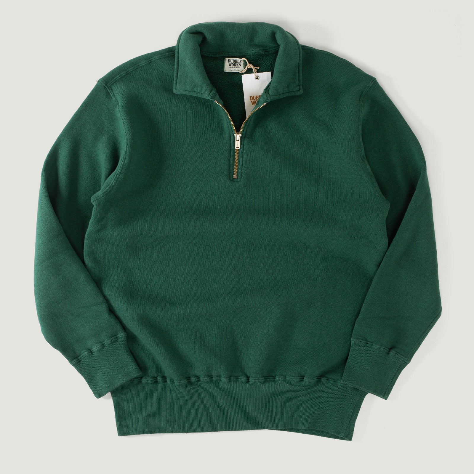 11oz Tsuriami Loopwheel Half-Zip Sweatshirt Green