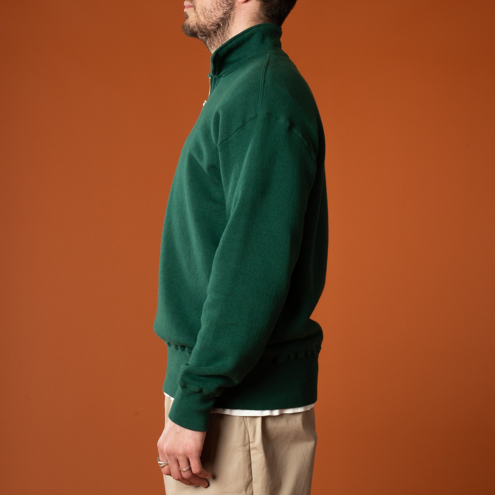 11oz Tsuriami Loopwheel Half-Zip Sweatshirt Green