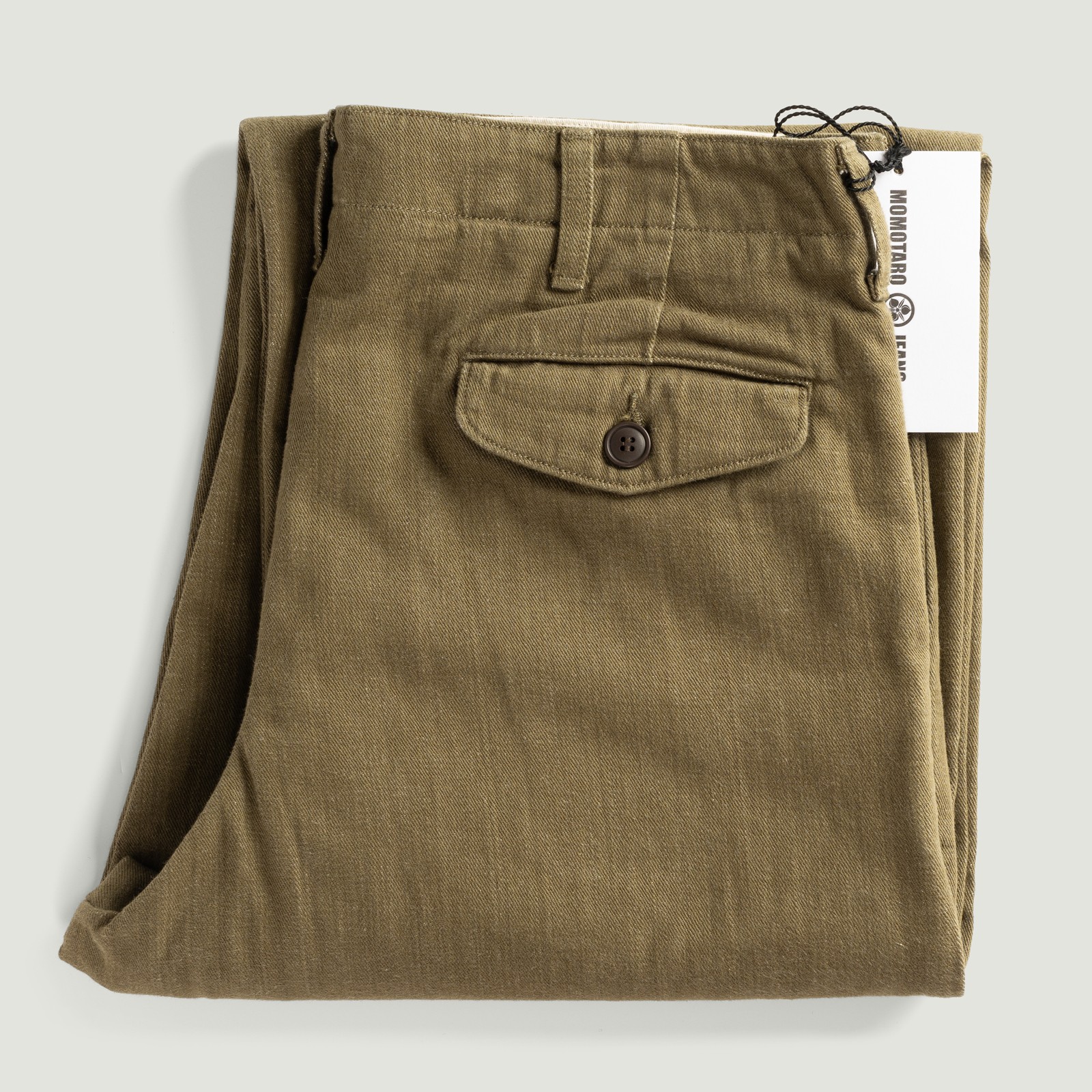 10.5oz Selvedge Military Pants Army Green