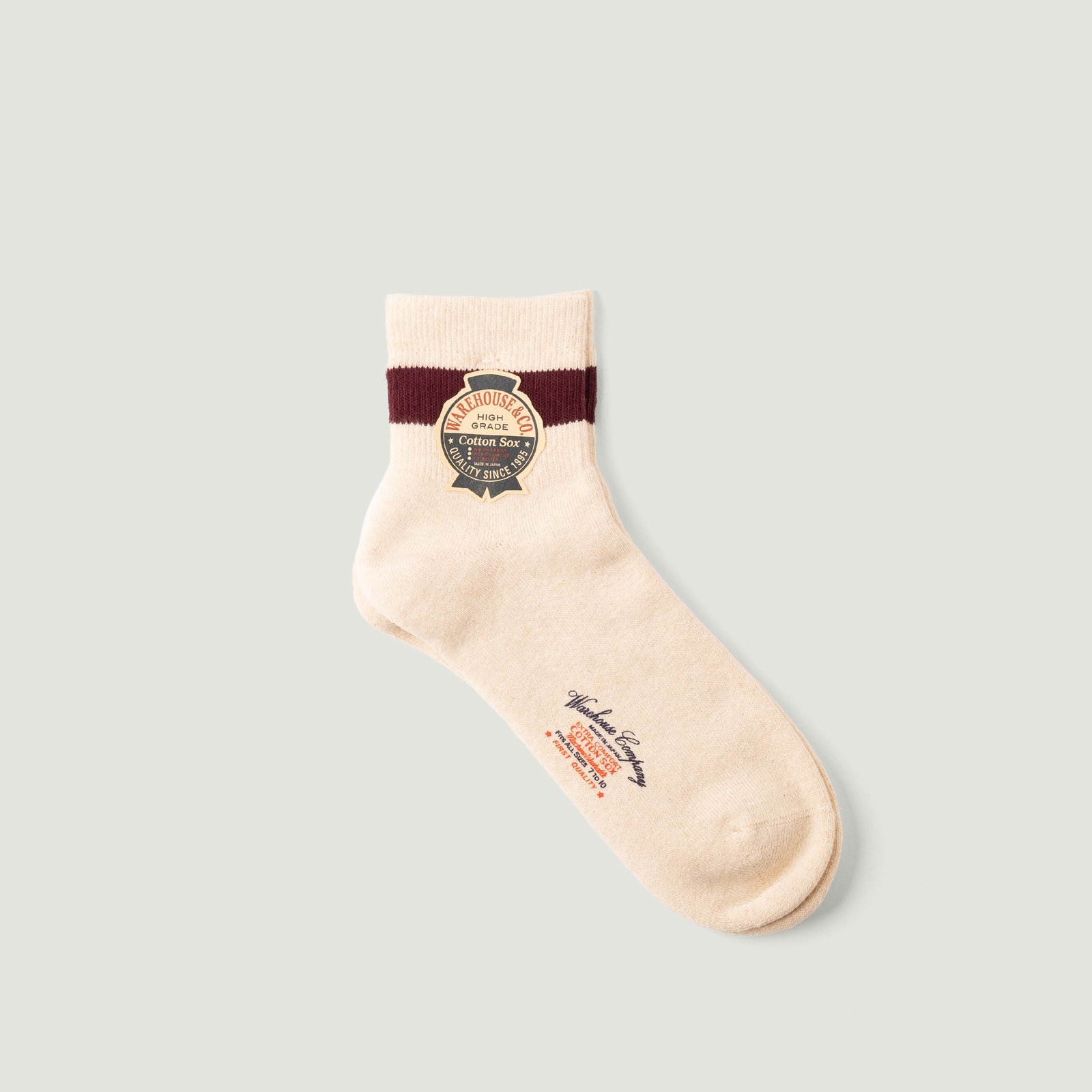 WAREHOUSE & CO. / Lot 5239 Pile Socks Short Bordeaux Line_Vignette_2
