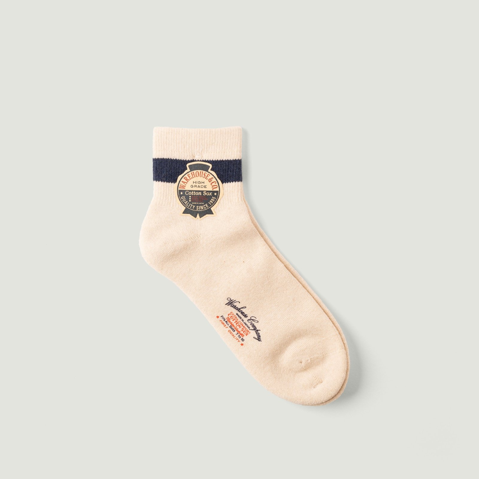 WAREHOUSE & CO. / Lot 5239 Pile Socks Short Navy Line_Vignette_2