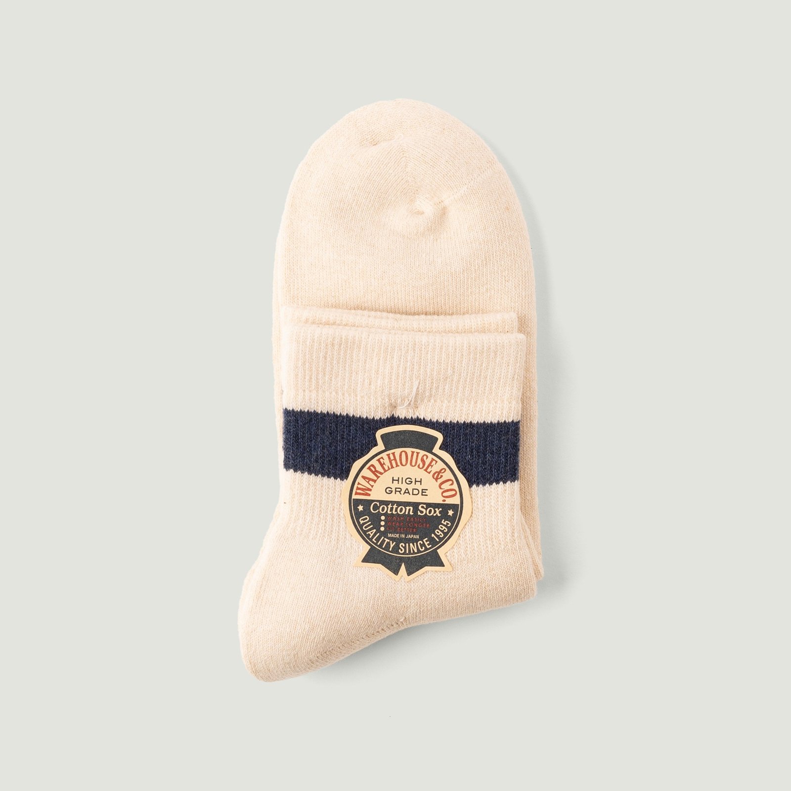 WAREHOUSE & CO. / Lot 5239 Pile Socks Short Navy Line_Vignette