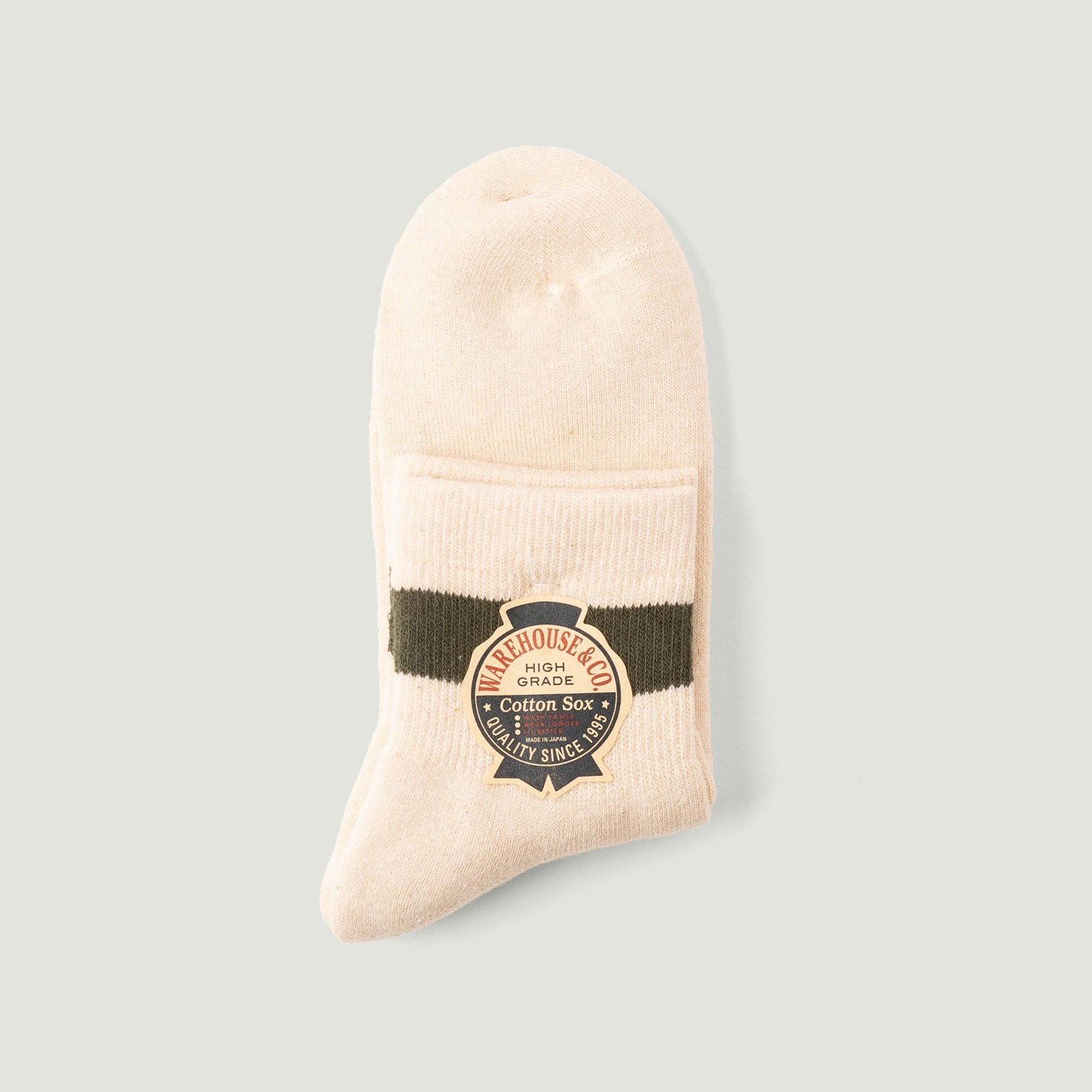 WAREHOUSE & CO. / Lot 5239 Pile Socks Short Green Line_Vignette