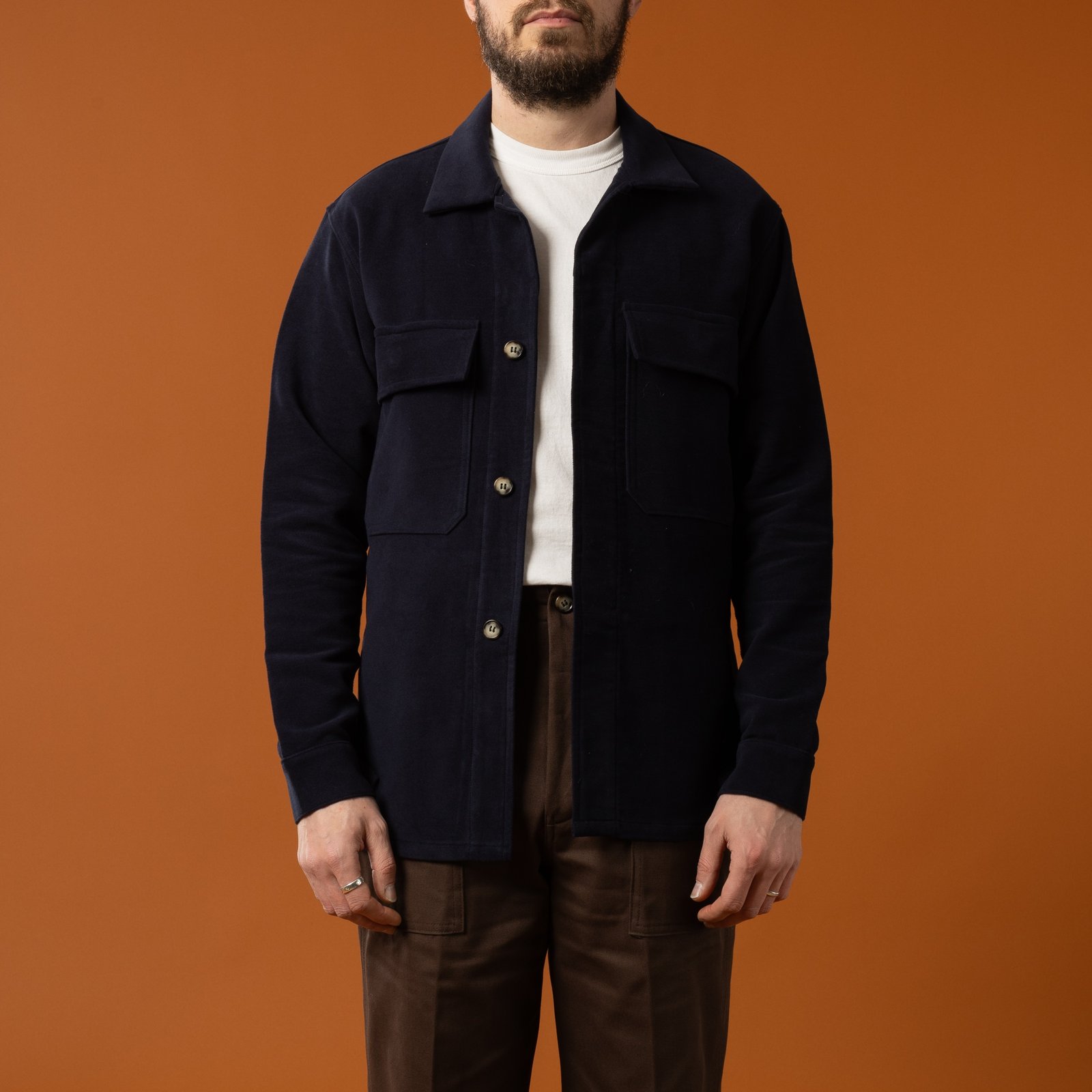 INFORMALE / WS50 Work Shirt Navy_de-face-ouvert