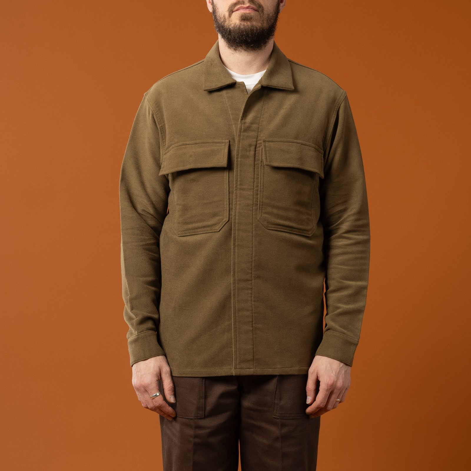 INFORMALE / WS50 Work Shirt Olive Front View