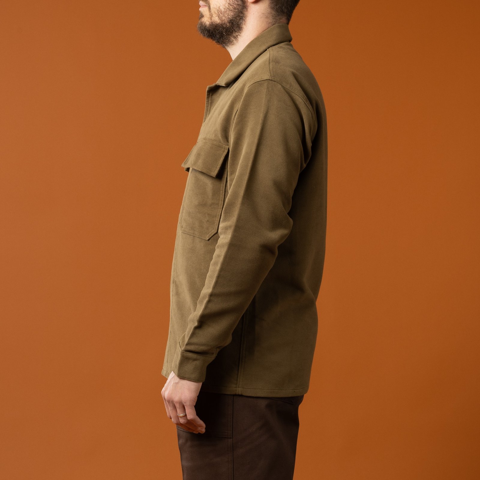 INFORMALE / WS50 Work Shirt Olive - Side Profile