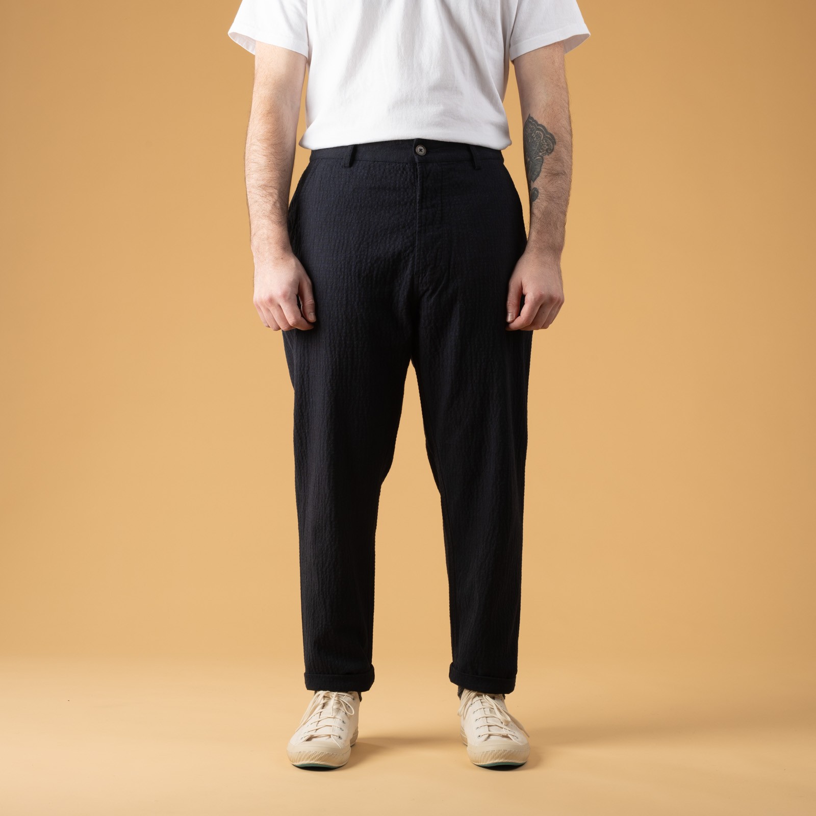 Image flâneurs Universal Works SS25-Military Chino Ospina Cotton Dark Navy front