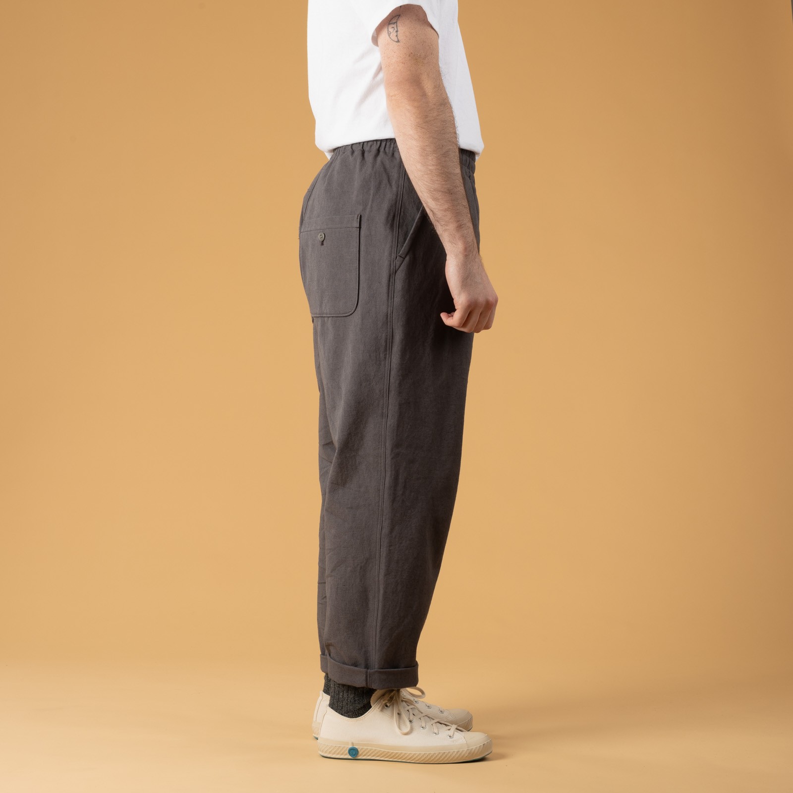 Image flâneurs Jackman SS25-Canvas Rookie Pants Shadow Gray side