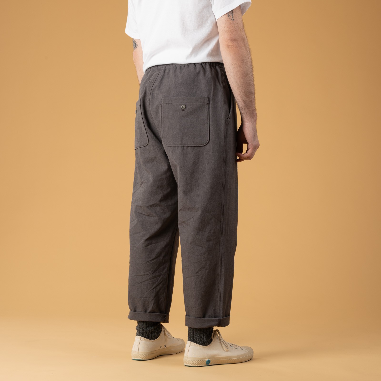 Image flâneurs Jackman SS25-Canvas Rookie Pants Shadow Gray back