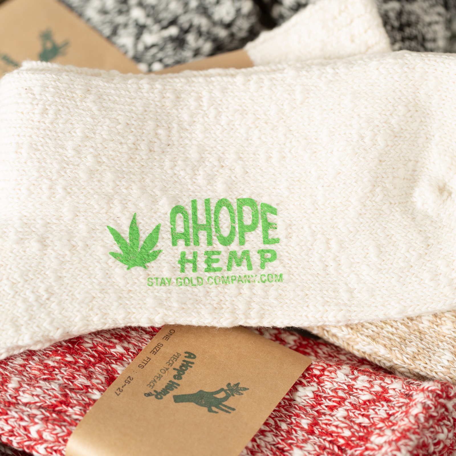 Image flâneurs chausettes en chanvre A Hemp Crew Socks Natural logo