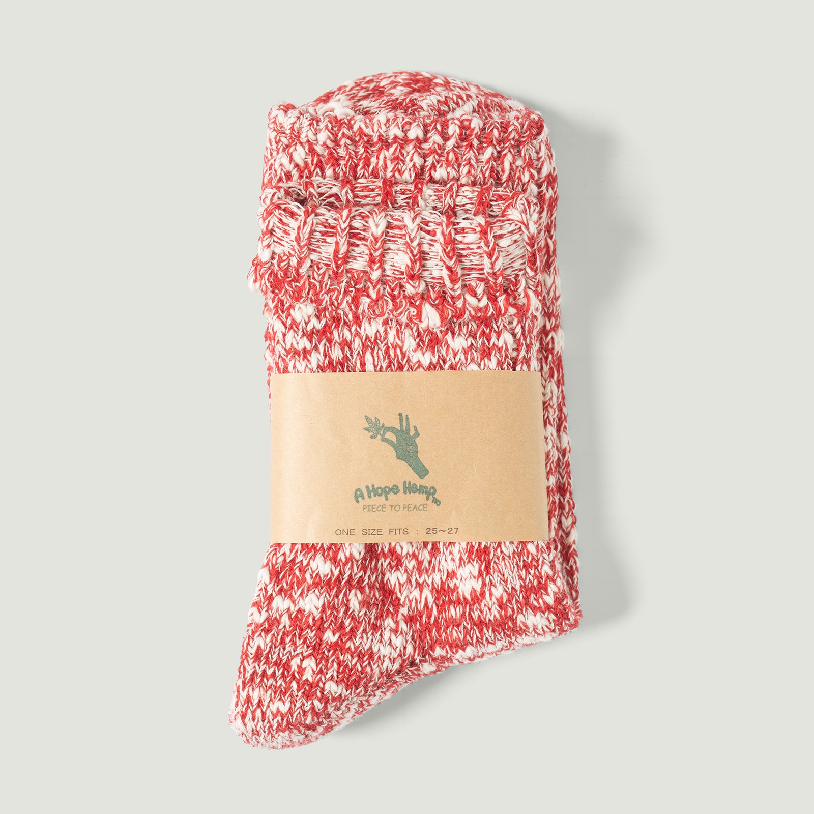 Hemp Crew Socks red closeup, casual strollers wearing hemp socks