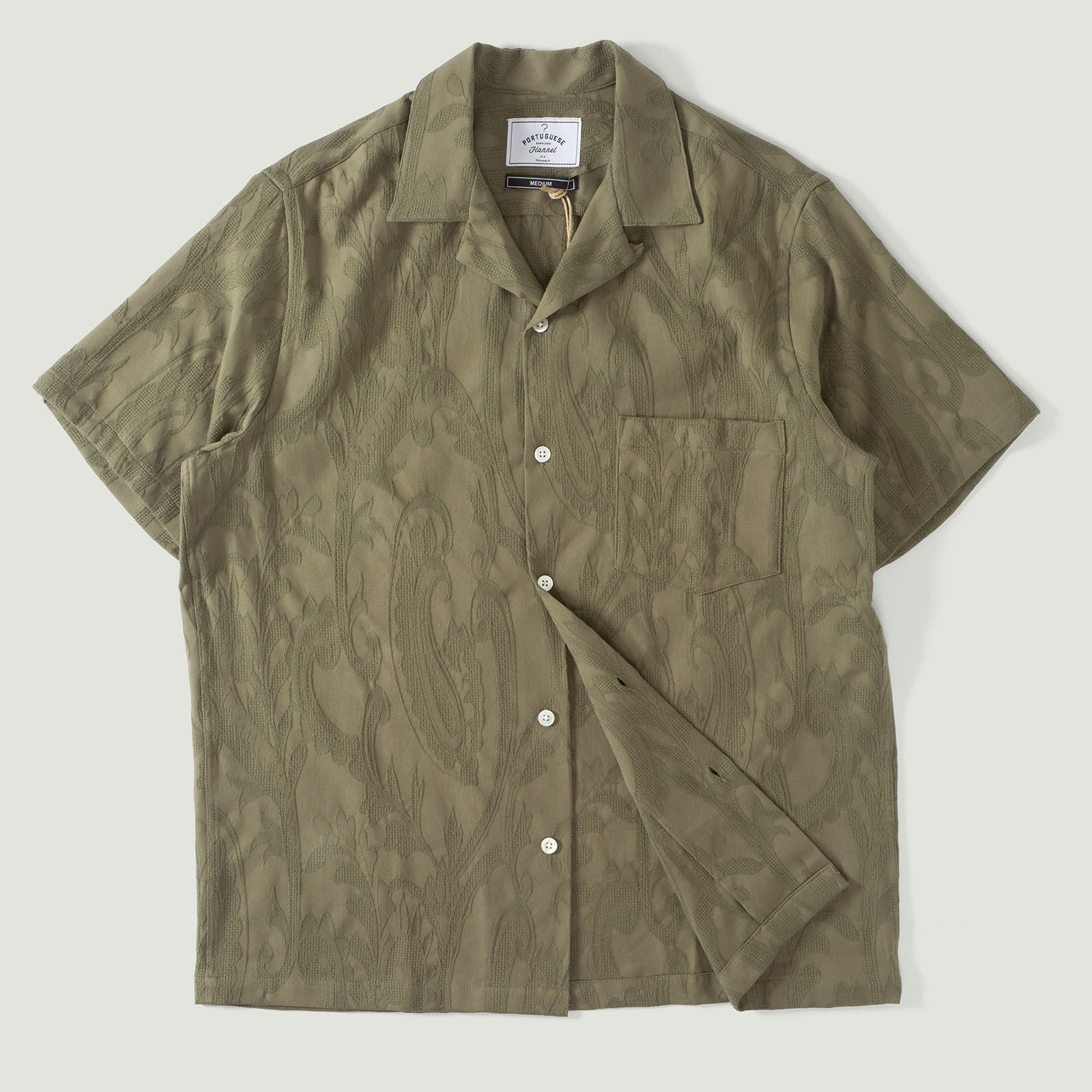 Vignettes flâneurs Portuguese Flannel Summer Paisley Short Sleeve Olive