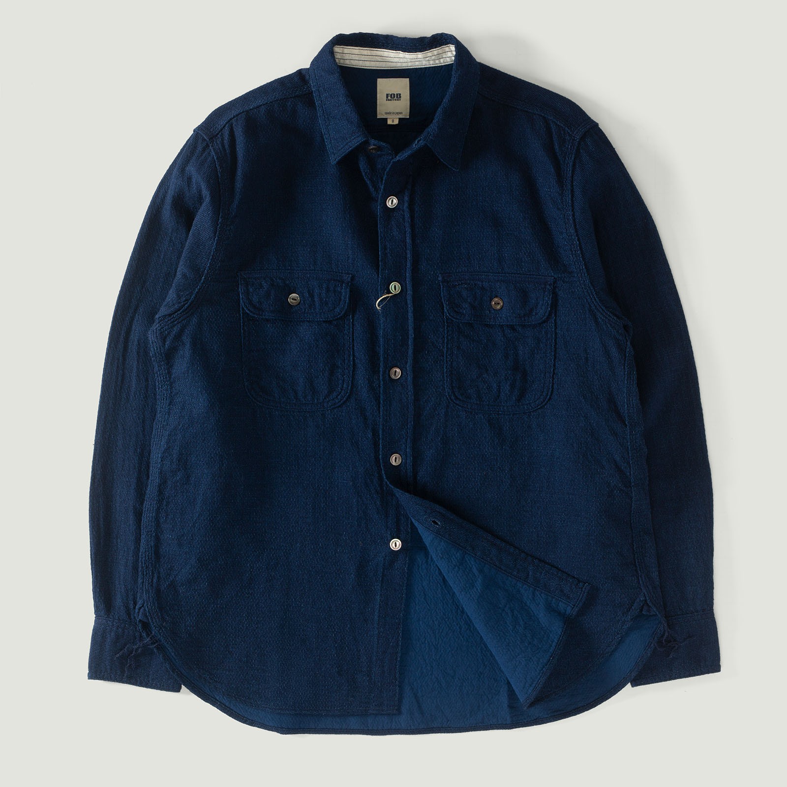 Vignettes flâneurs FOB Factory F3507 Indigo Panama Double Gauze Navy