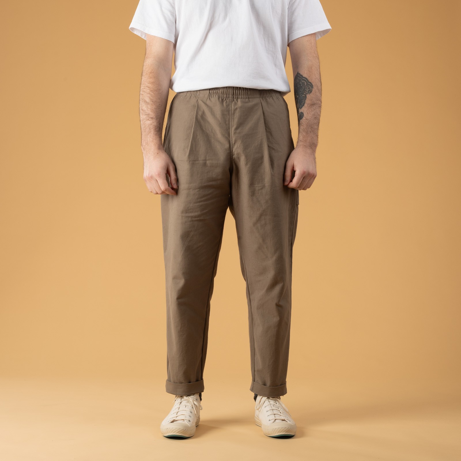 Image flâneurs Jackman SS25 Back Nep Umps Pants Sepia de face