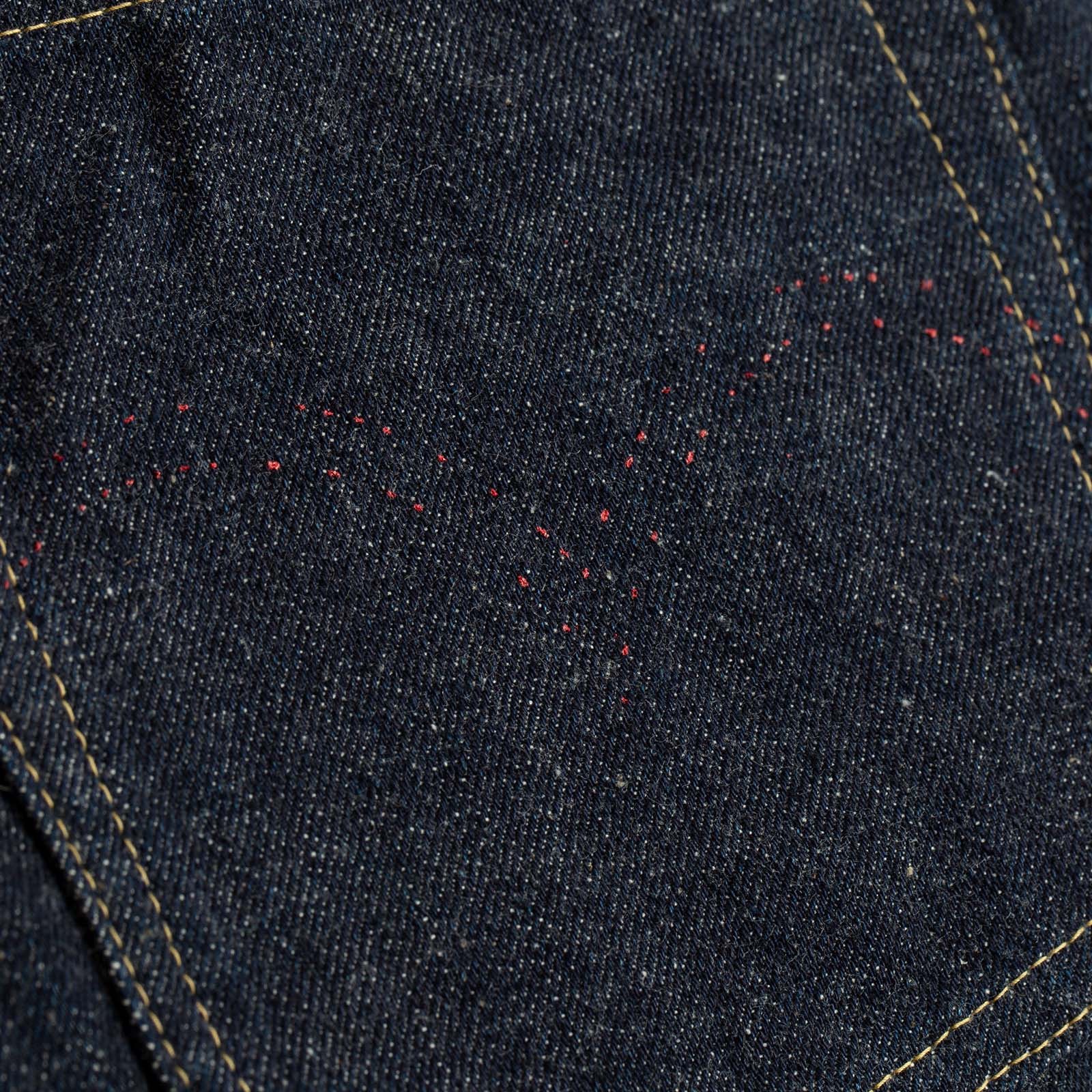 flâneurs WAREHOUSE & CO.  Lot S1003XX Pink Selvedge WWII Indigo Denim détail poche arrière