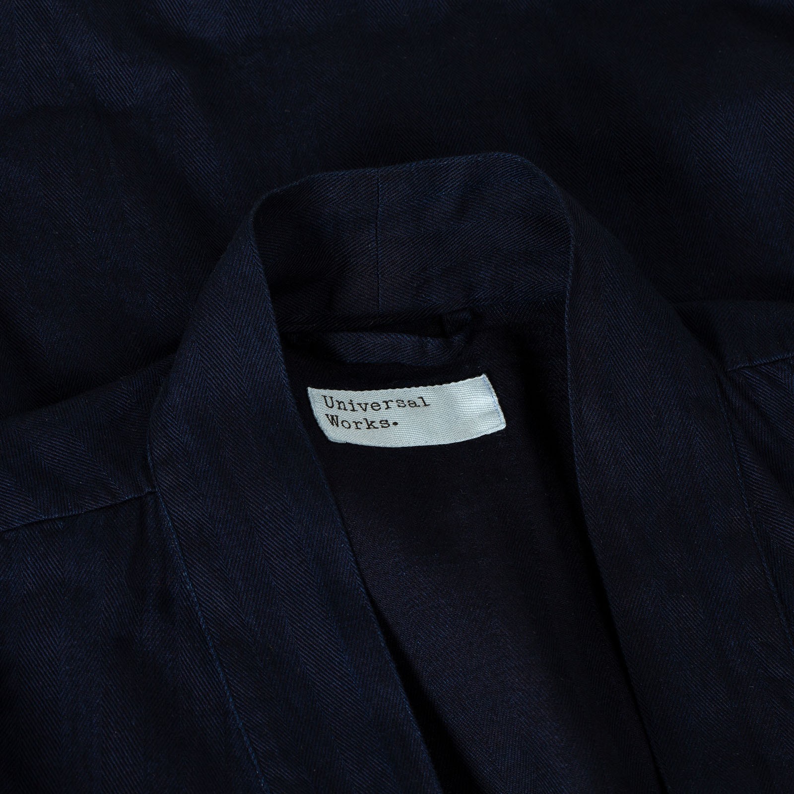 Universal Works Kyoto Work Jacket in Indigo Herringbone