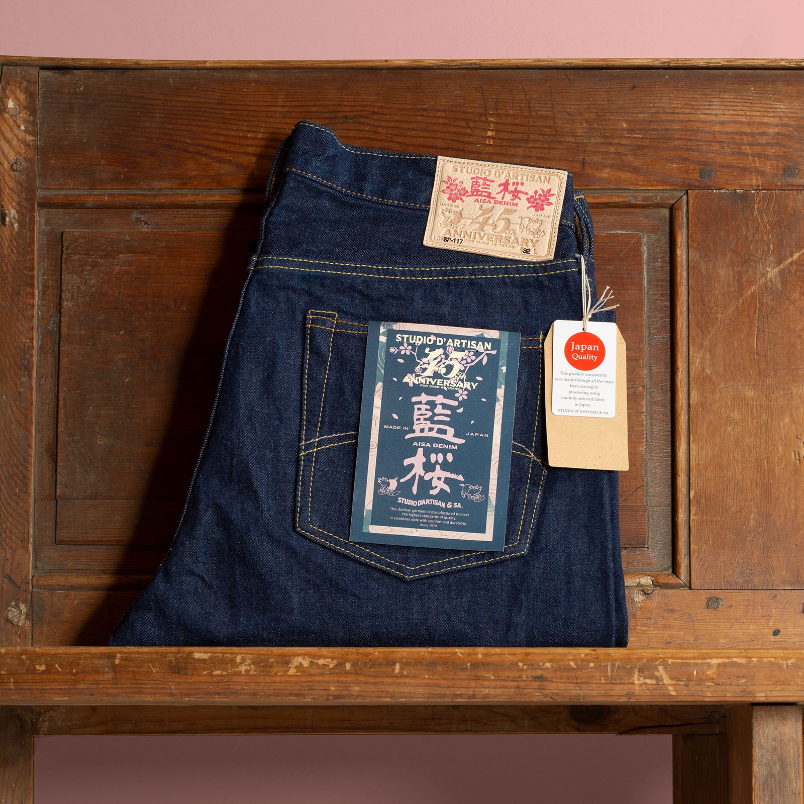 image -flâneurs STUDIO-D'ARTISAN-Aisa Denim pink selvedge